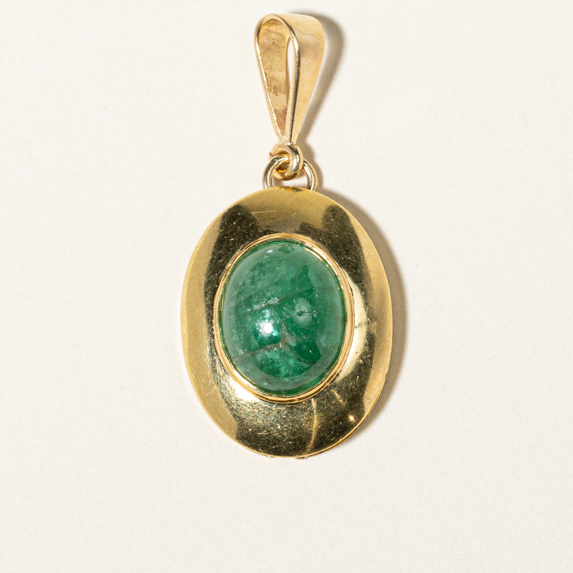 18K Yellow Gold Emerald Pendant | 5.68ctw |