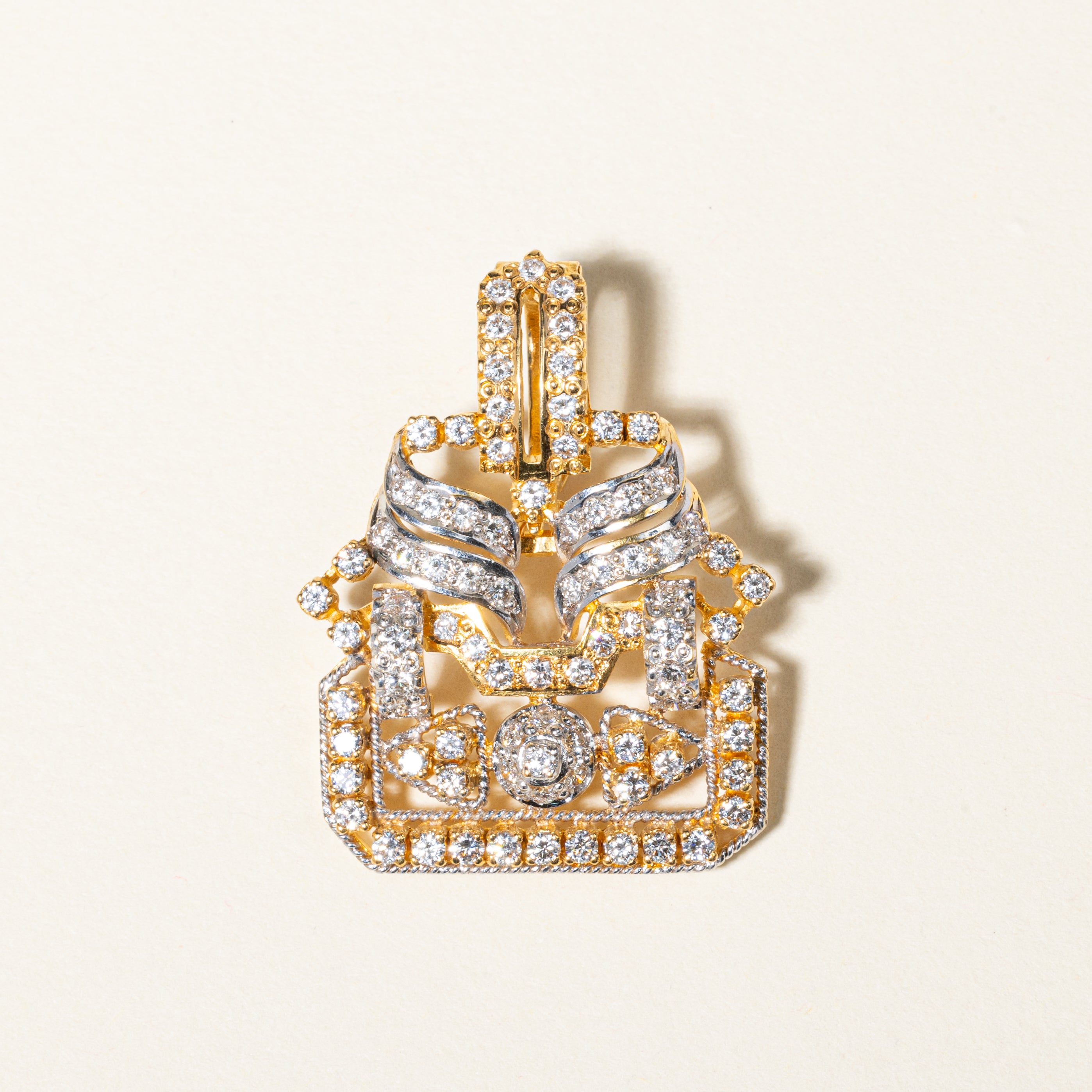 18K Yellow Gold Diamond Cluster Pendant | 2.31ctw |