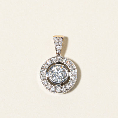 14K White Gold Diamond Open Halo Pendant | 0.85ctw |