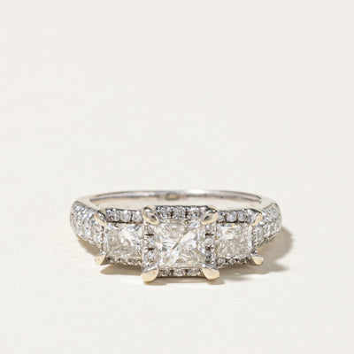 14K White Gold Princess Cut Diamond Engagement Ring | 2.14ctw | SZ 6.25