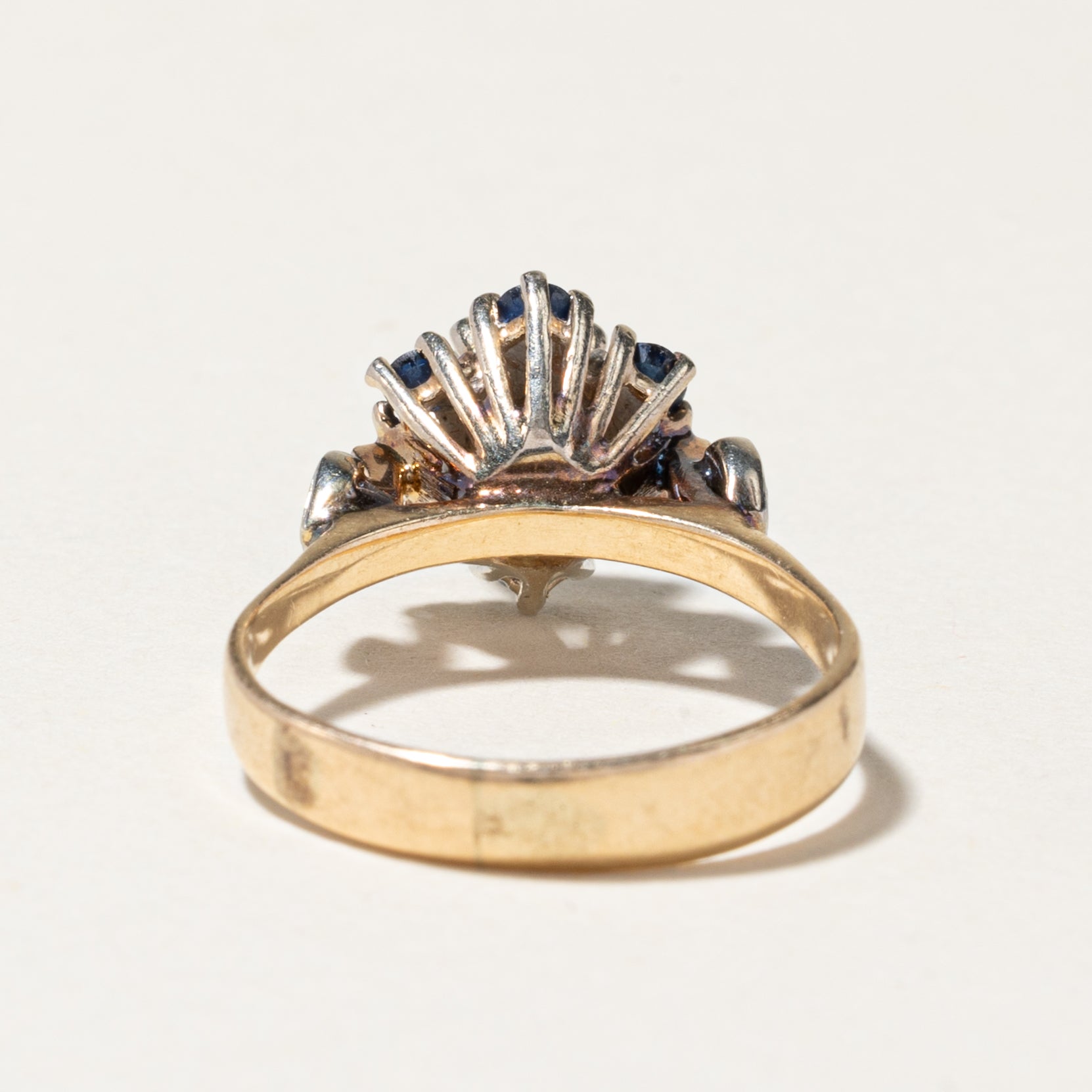 14k Yellow Gold Sapphire & Diamond Ring | 0.36ct, 0.43ctw | SZ 5.5