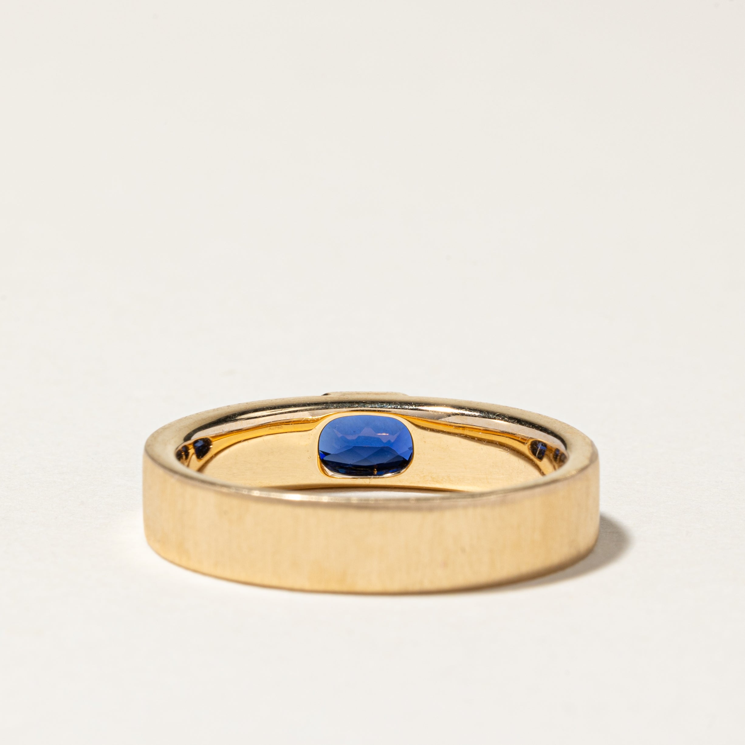 18k East West Synthetic Sapphire Ring | 0.61ct | SZ 9.5