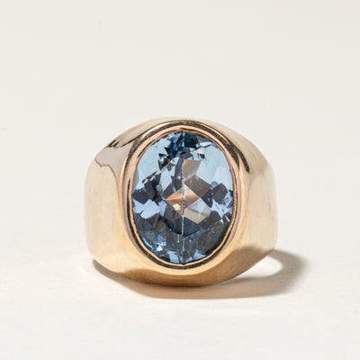 10k Bezel Set Synthetic Spinel Cocktail Ring | 5.00ct | SZ 4.5