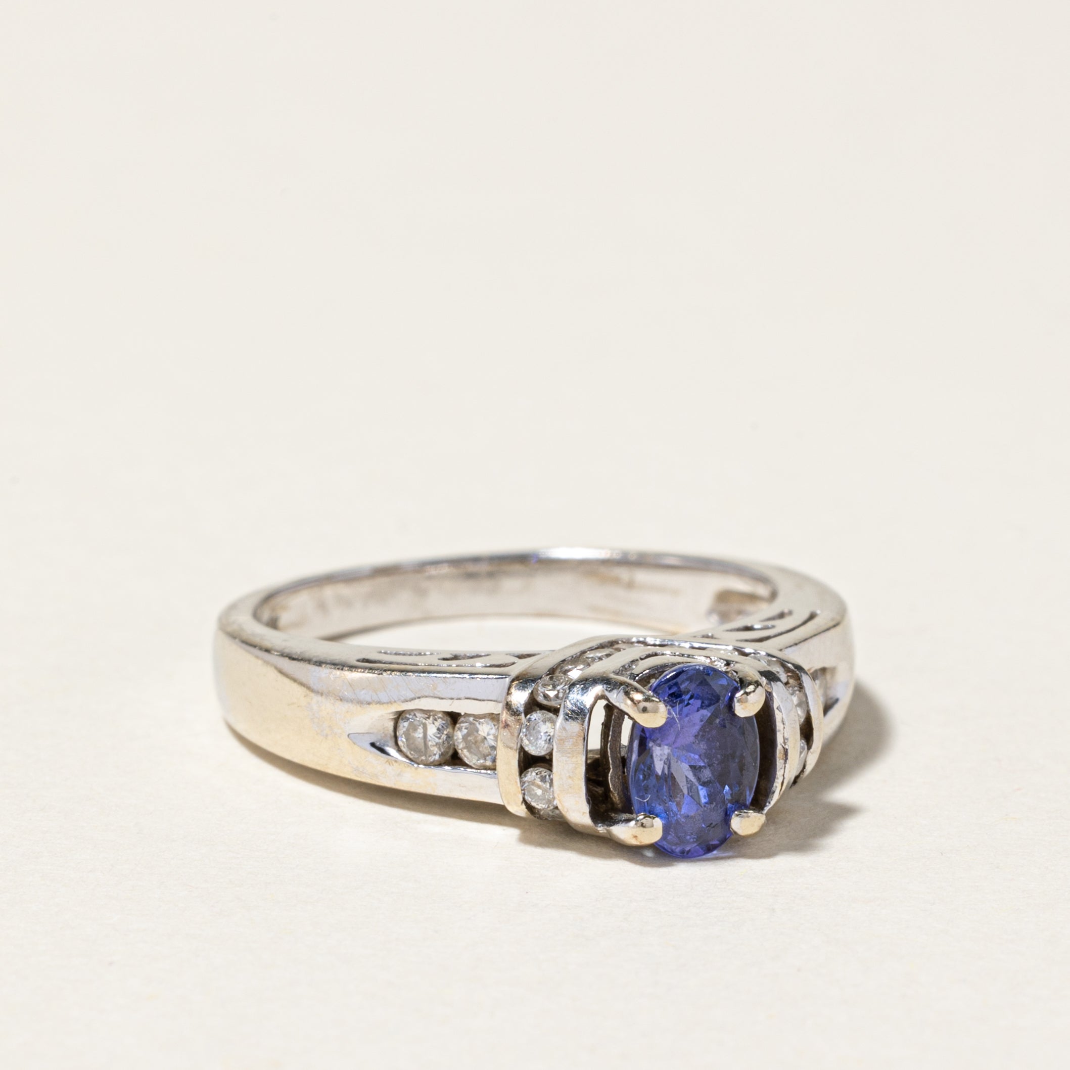 14K White Gold Tanzanite & Diamond Ring | 0.69ct, 0.41ctw | SZ 7