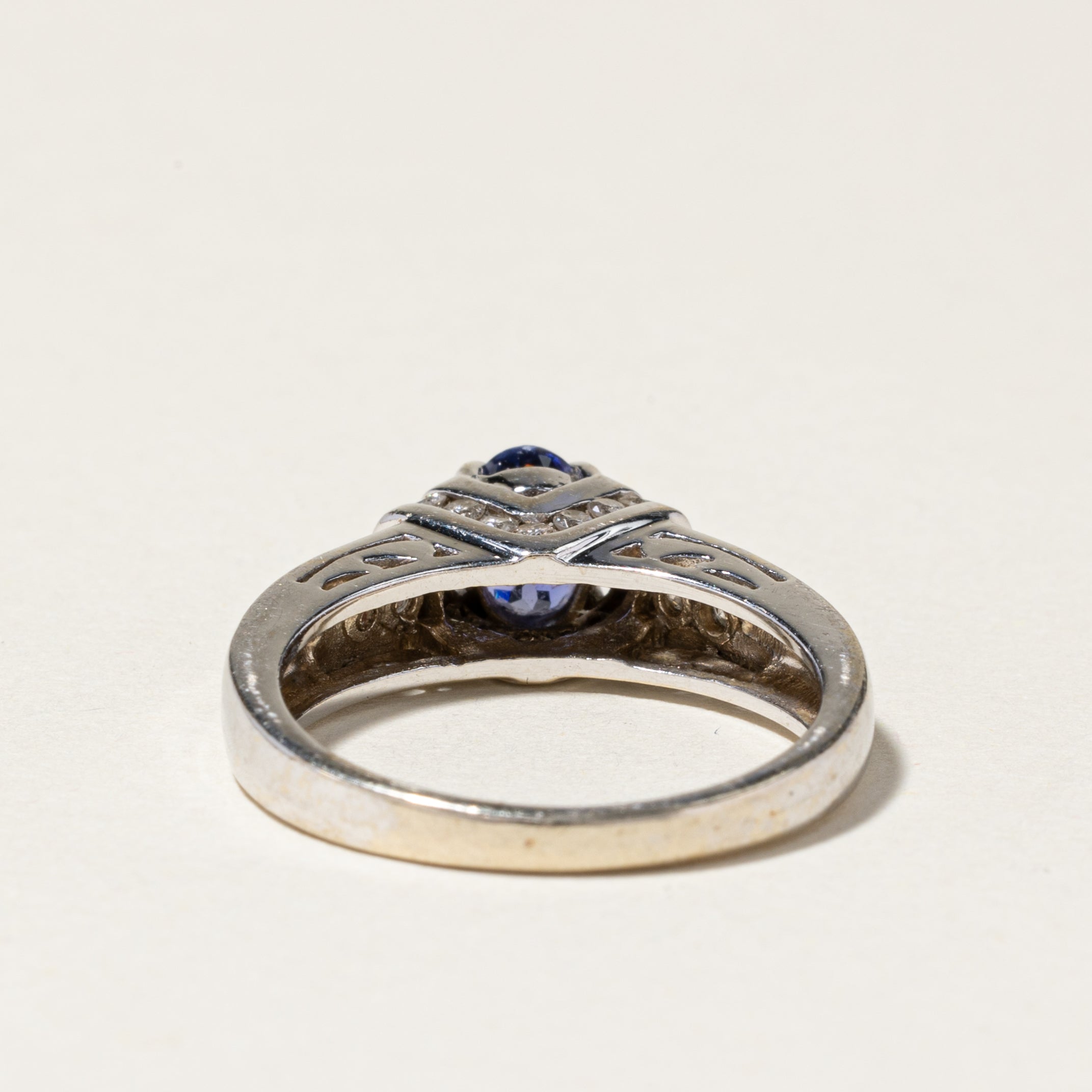 14K White Gold Tanzanite & Diamond Ring | 0.69ct, 0.41ctw | SZ 7