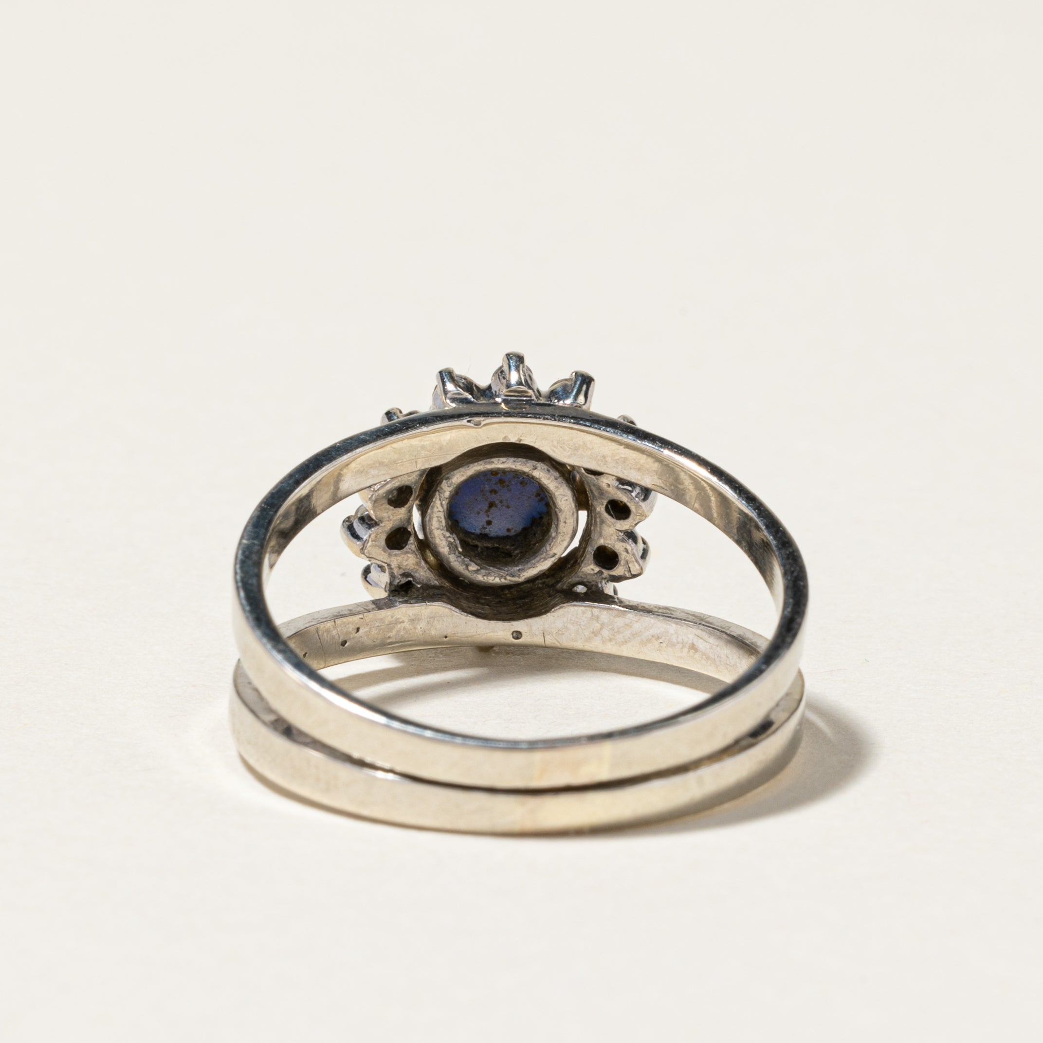 Synthetic Star Sapphire & Natural Diamond Ring | 1.00ct, 0.16ctw | SZ 7.5