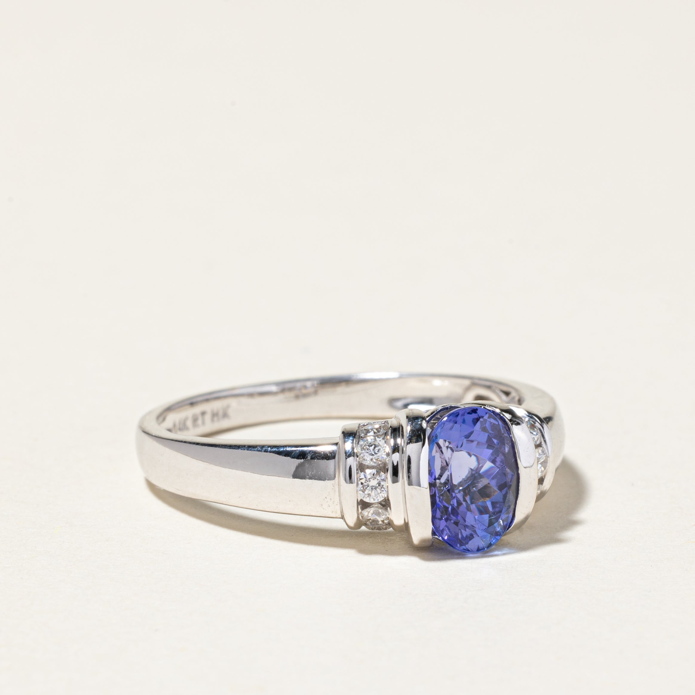 14K White Gold Tanzanite & Diamond Ring | 1.39ct, 0.25ctw | SZ 10