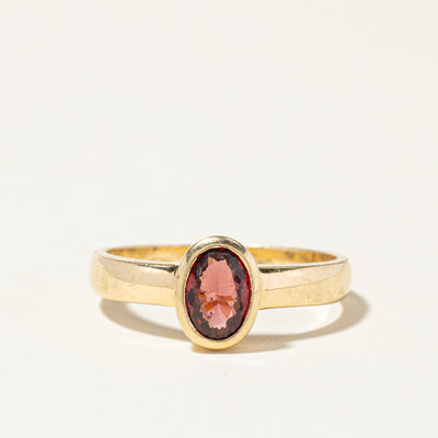 Bezel Set Oval Cut Garnet Ring | 0.75ct | SZ 7.5