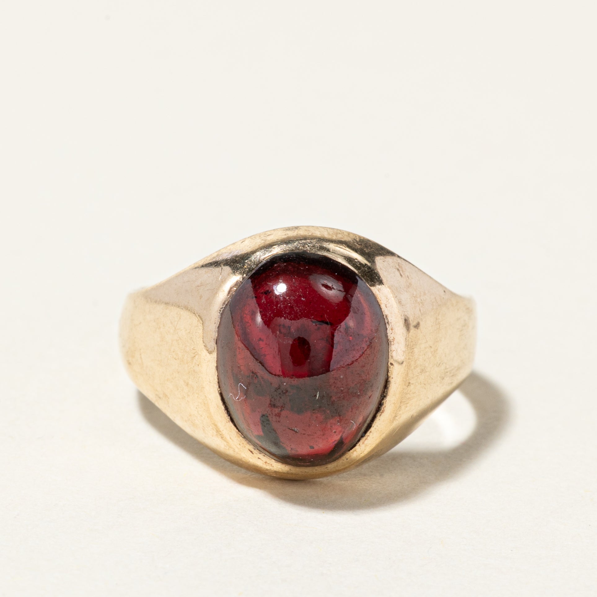 1963 London Bezel Set Cabochon Cut Tourmaline Ring | 2.80ct | SZ 4.75