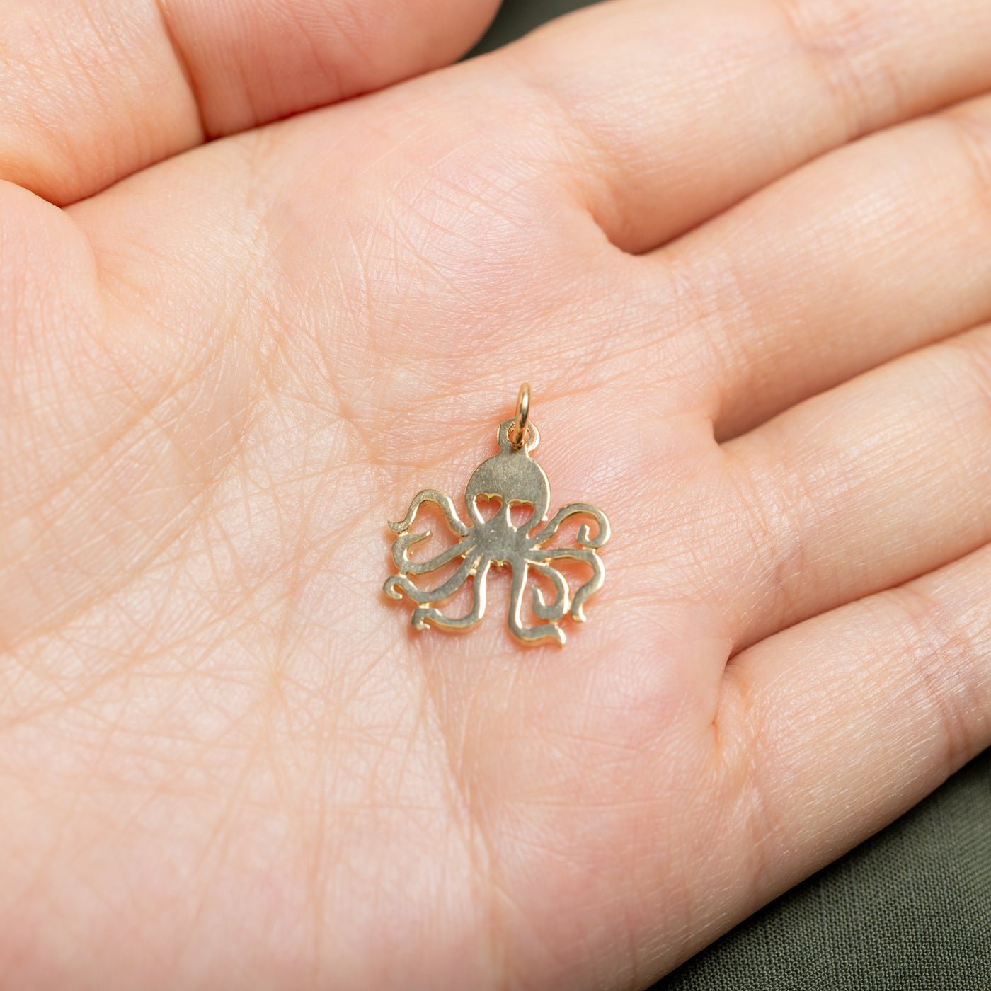 Canadian Yellow Gold Openwork Octopus Charm