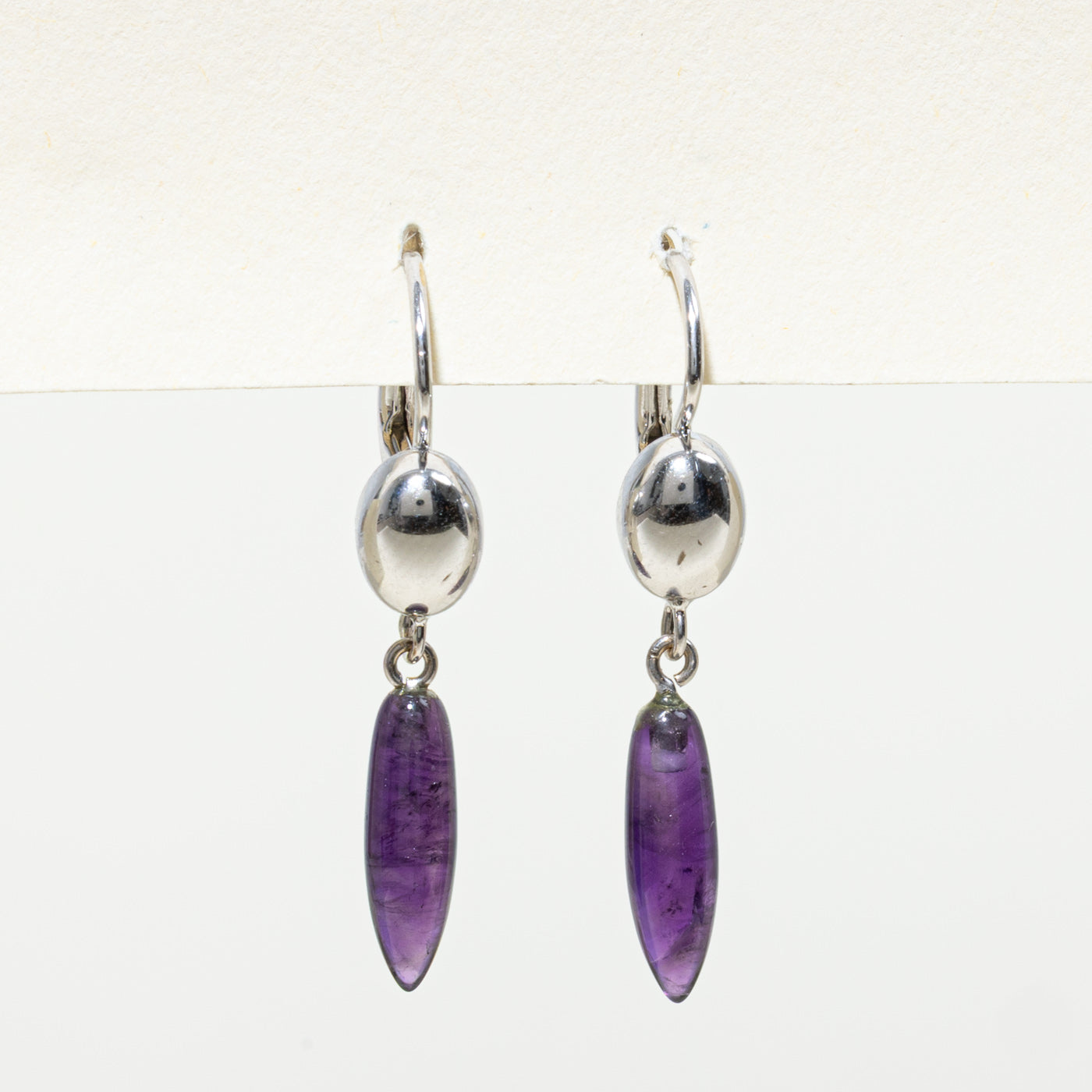 14K White Gold Amethyst Drop Earrings | 4.00ctw