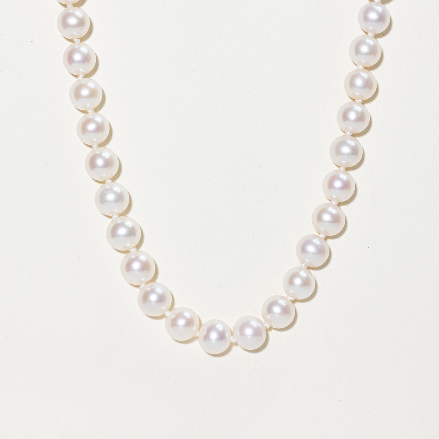 14K Round Cut Cultured Pearl Strand Necklace | 18"
