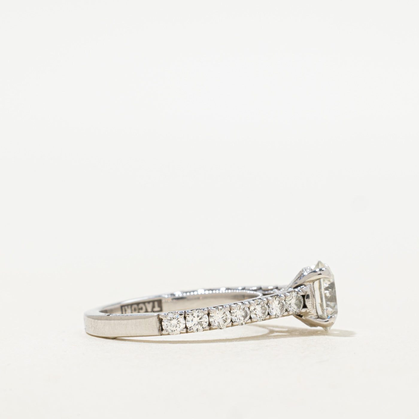 'Tacori' Diamond Accented Engagement Ring | 1.52ct I1 G/H, 0.63ctw | SZ 6.0