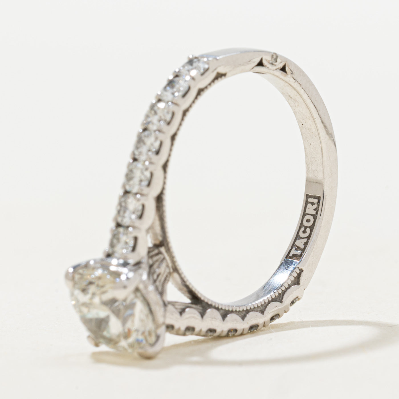 'Tacori' Diamond Accented Engagement Ring | 1.52ct I1 G/H, 0.63ctw | SZ 6.0