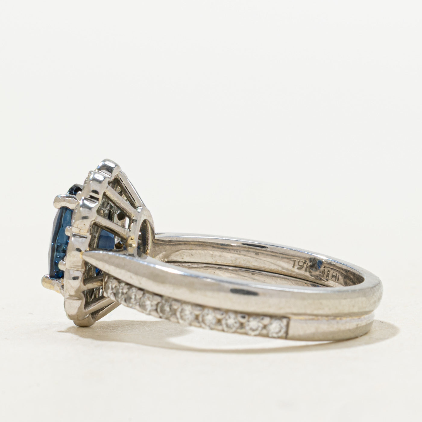 18K/19K Sapphire & Diamond Halo Soldered Ring | 1.75ct, 0.75ctw | SZ 6.25