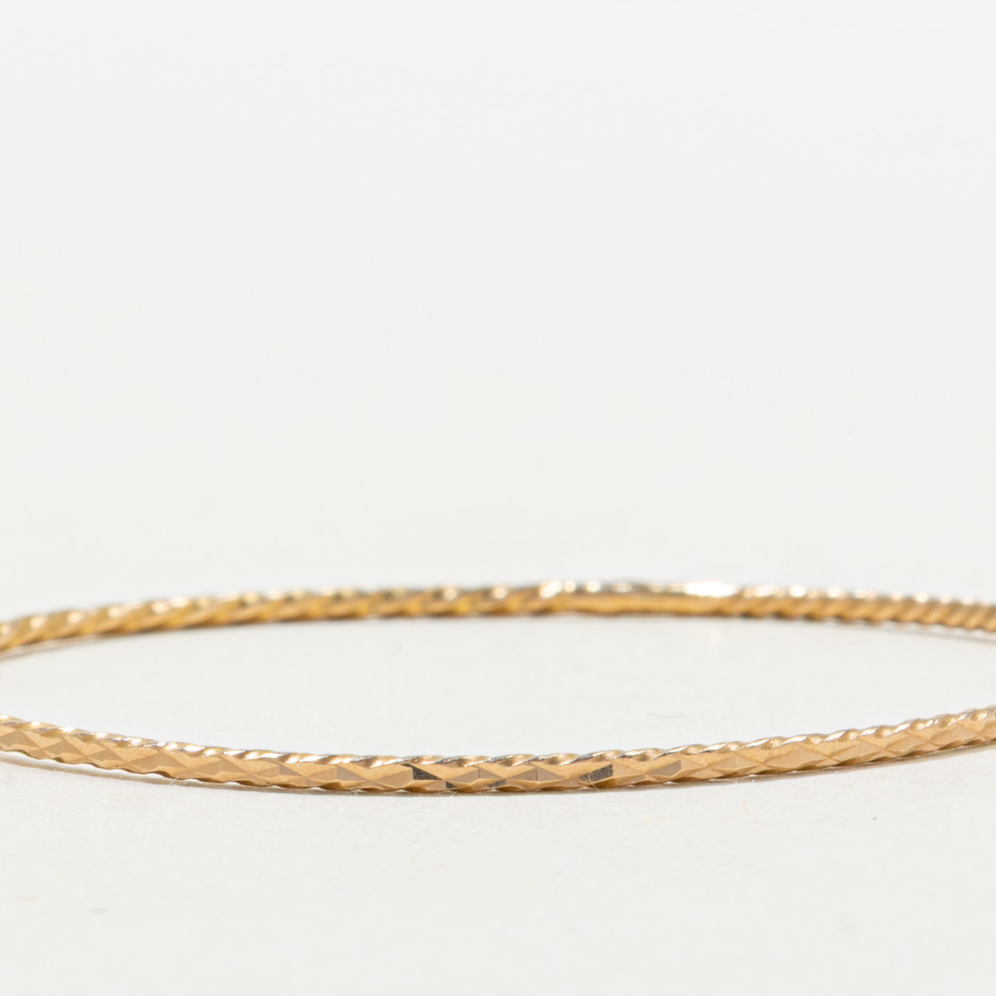 15k Yellow Gold Textured Bangle | 5"