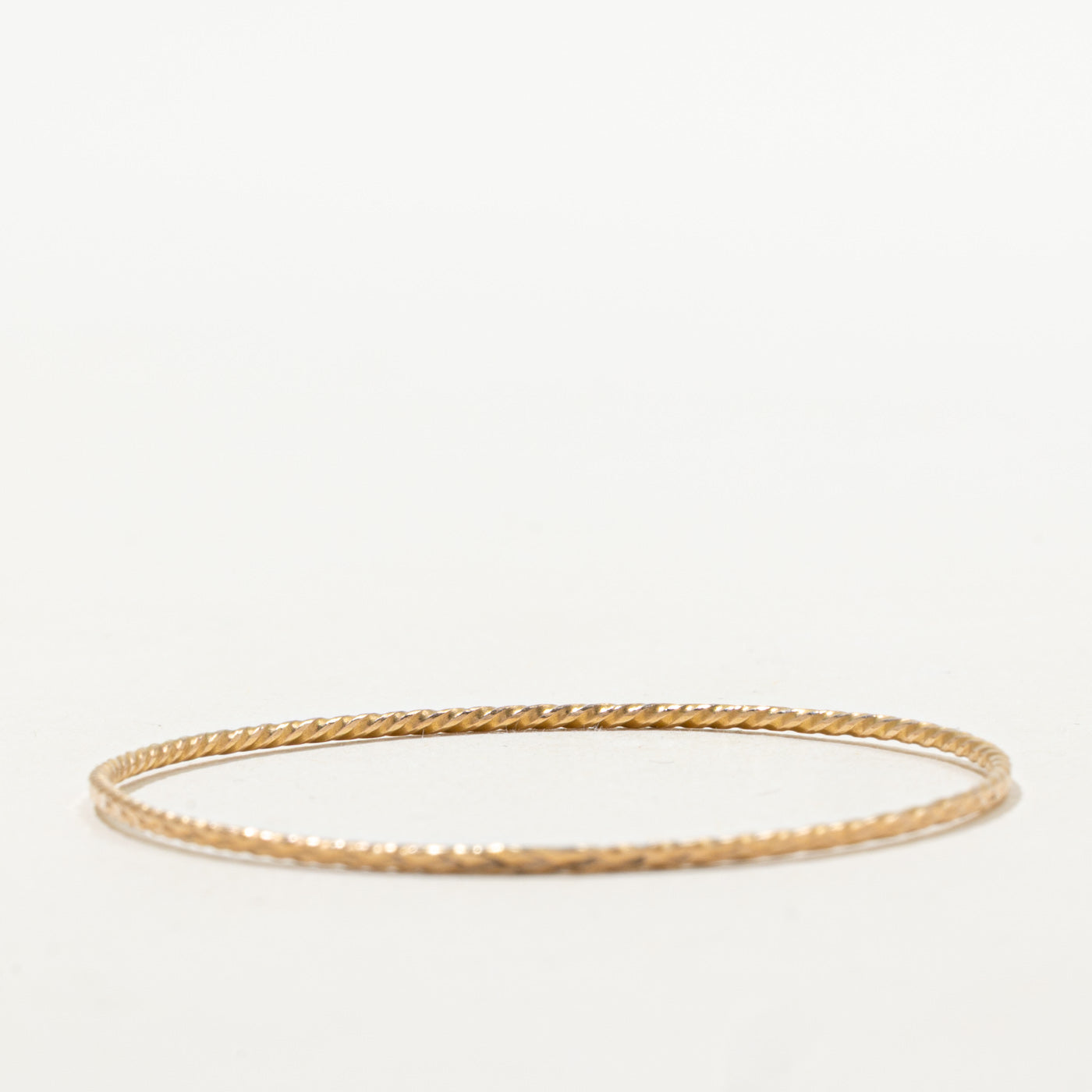 15k Yellow Gold Textured Bangle | 5"