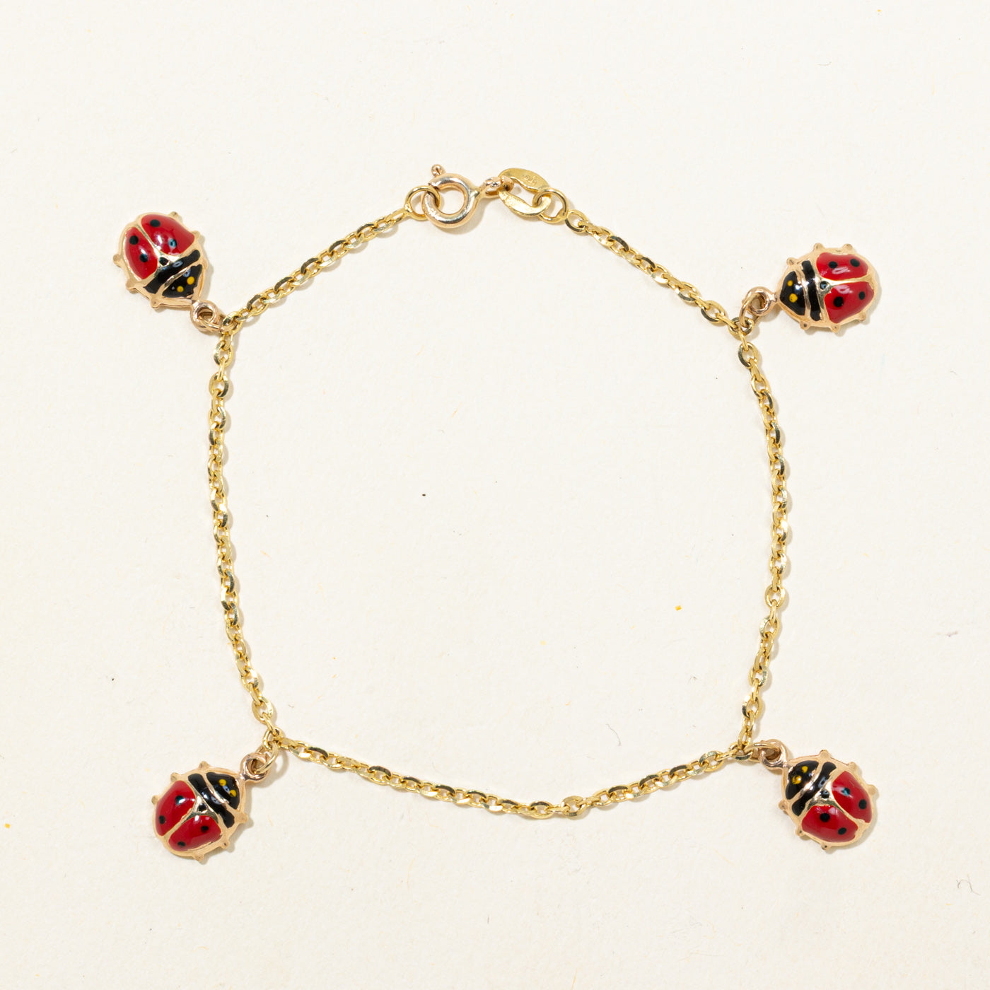 14k Ladybug Charm Bracelet | 7"