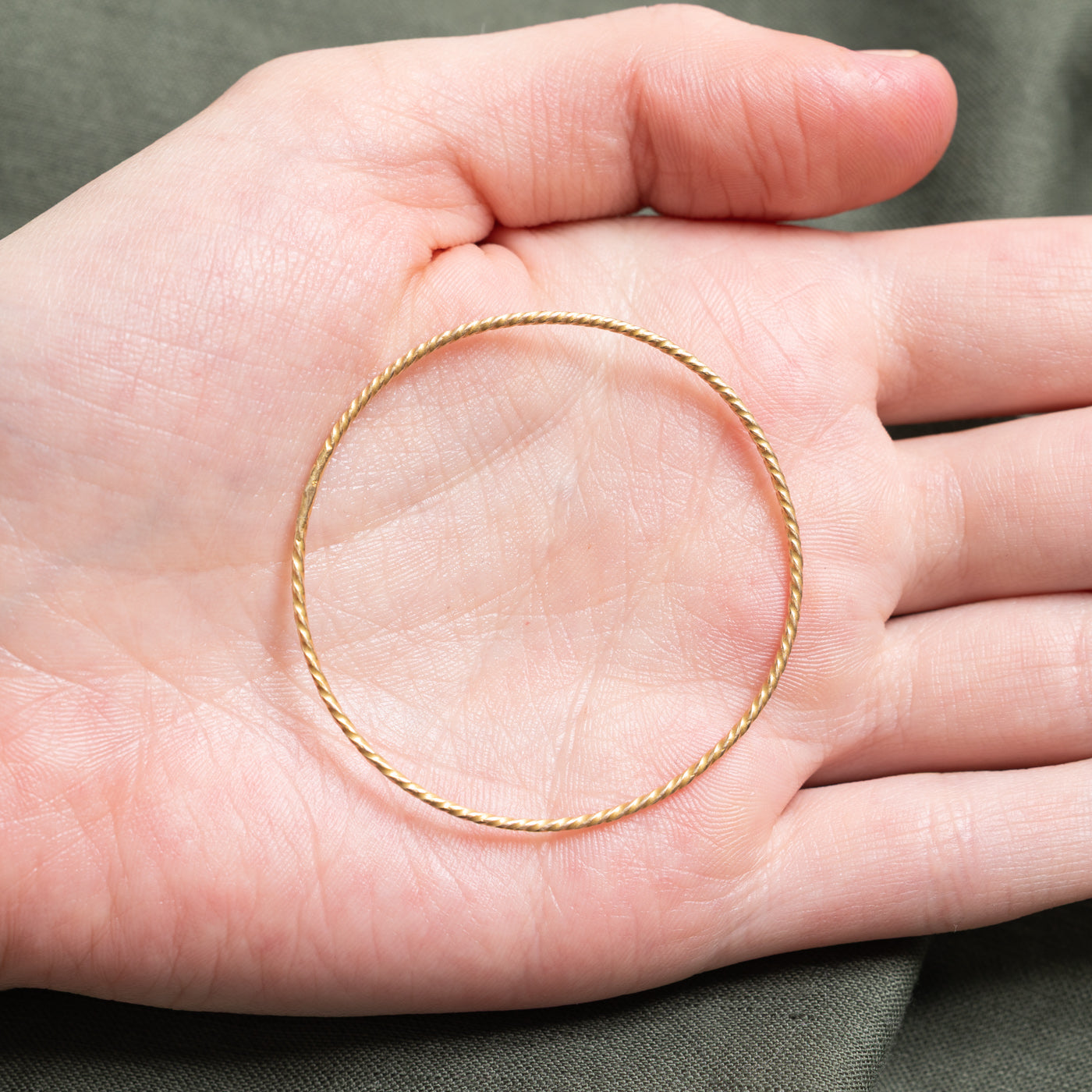 15k Yellow Gold Textured Bangle | 5"