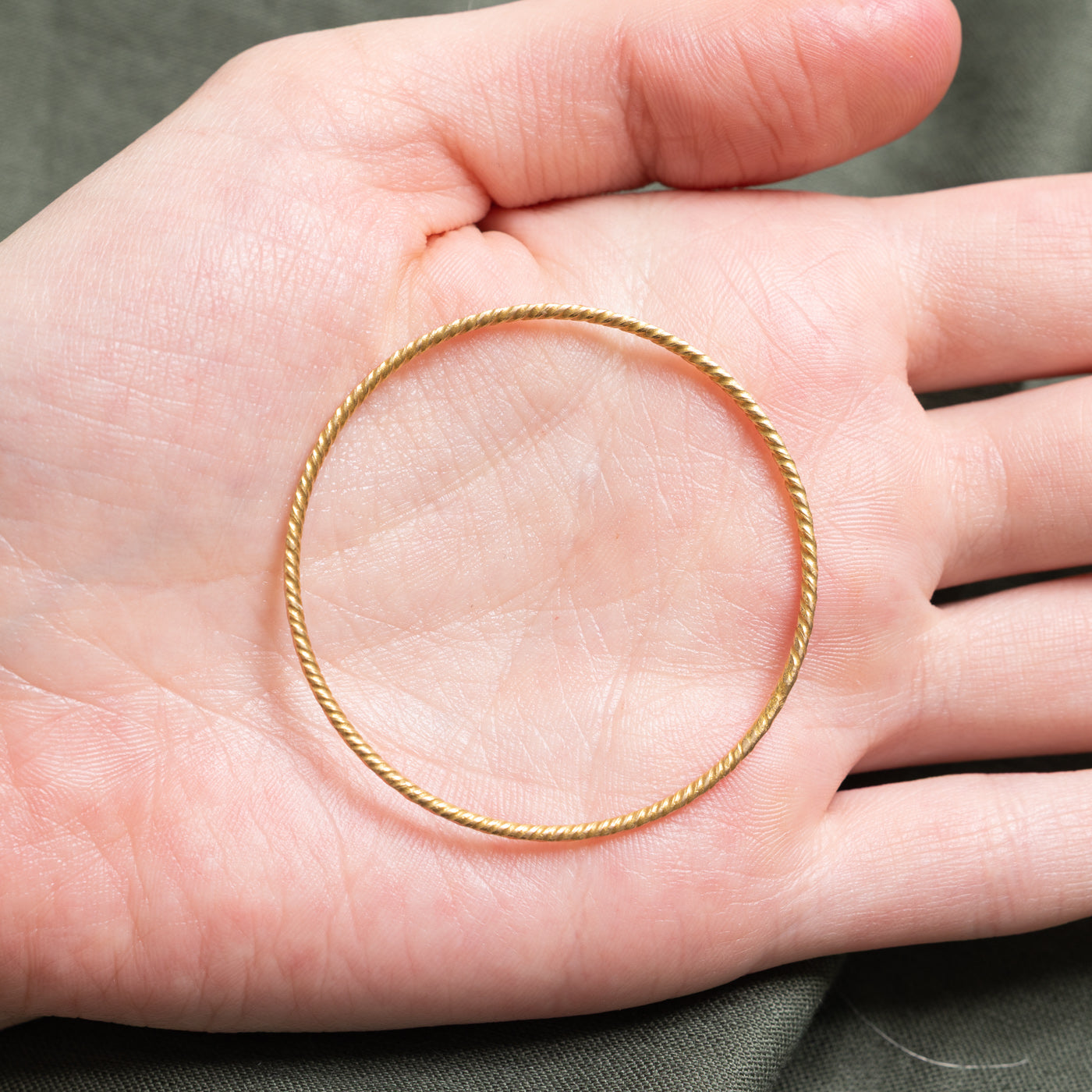 15k Yellow Gold Textured Bangle | 5"