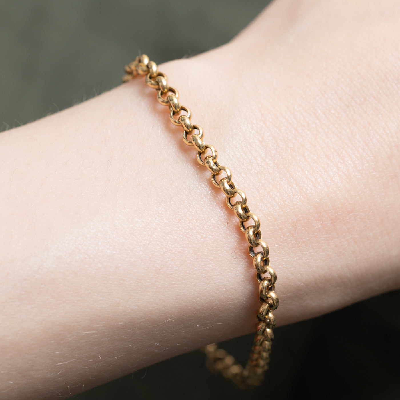 'Unoaerre' Italian 18k Rolo Chain Bracelet | 8"