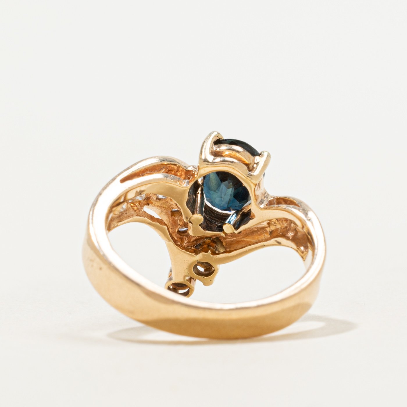 14K Ring with Diamond Accents with Sapphire
