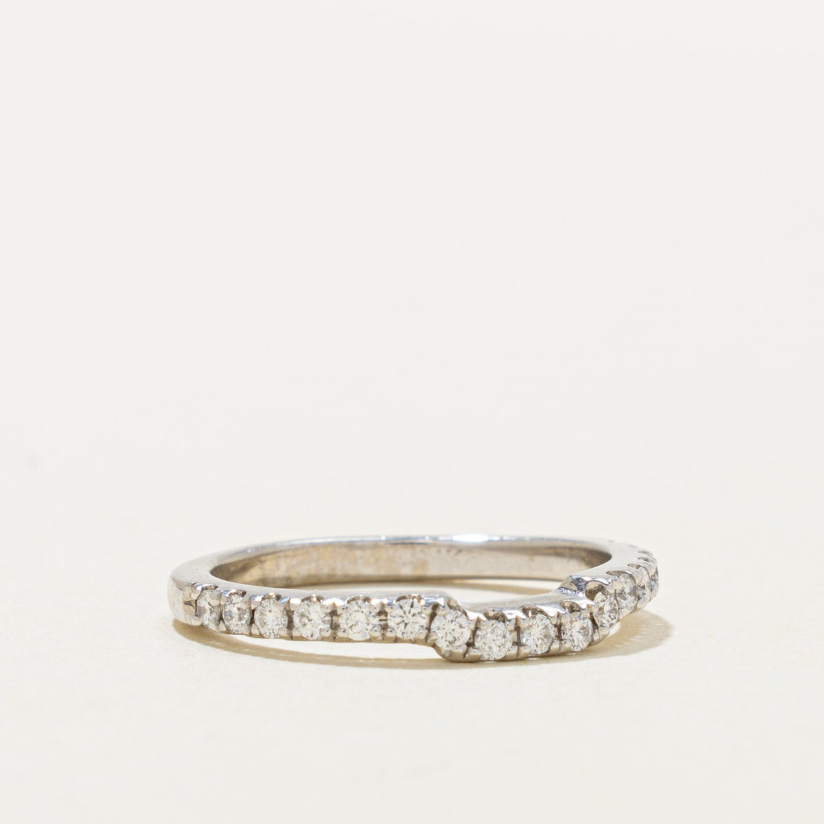 14k Semi Eternity Diamond Contour Ring | 0.22ctw | SZ 5