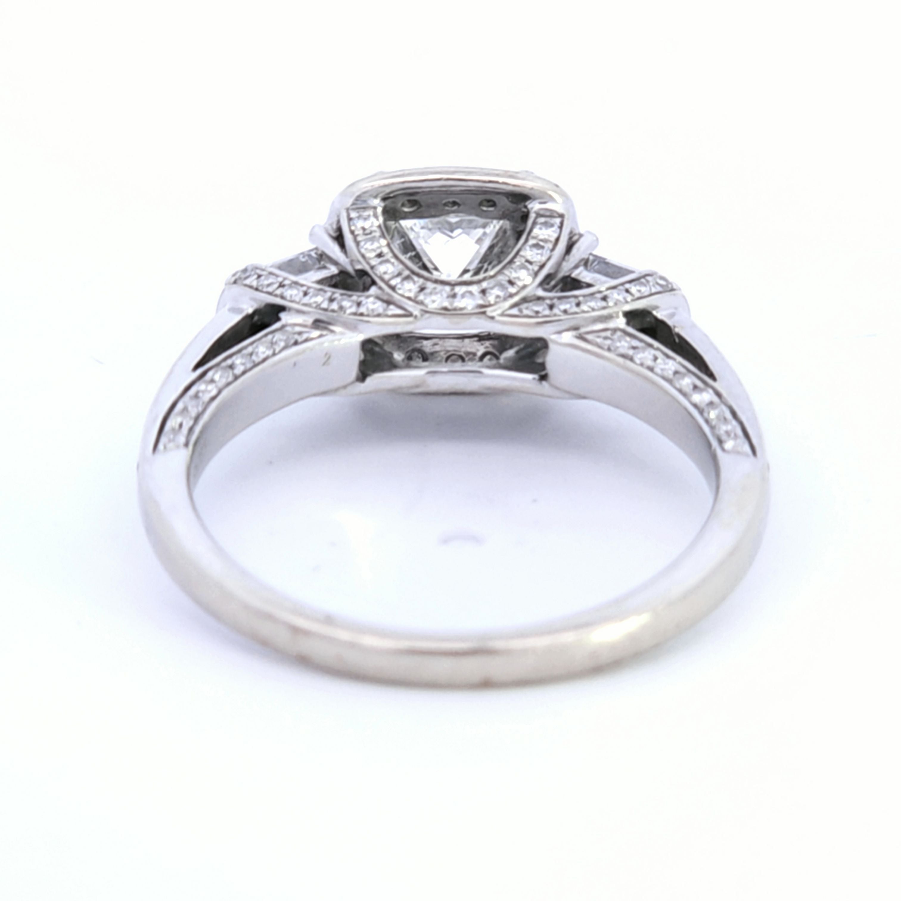 Simon G' Three Stone Princess Diamond Gallery Ring | 1.84ctw | SZ 6.25 |