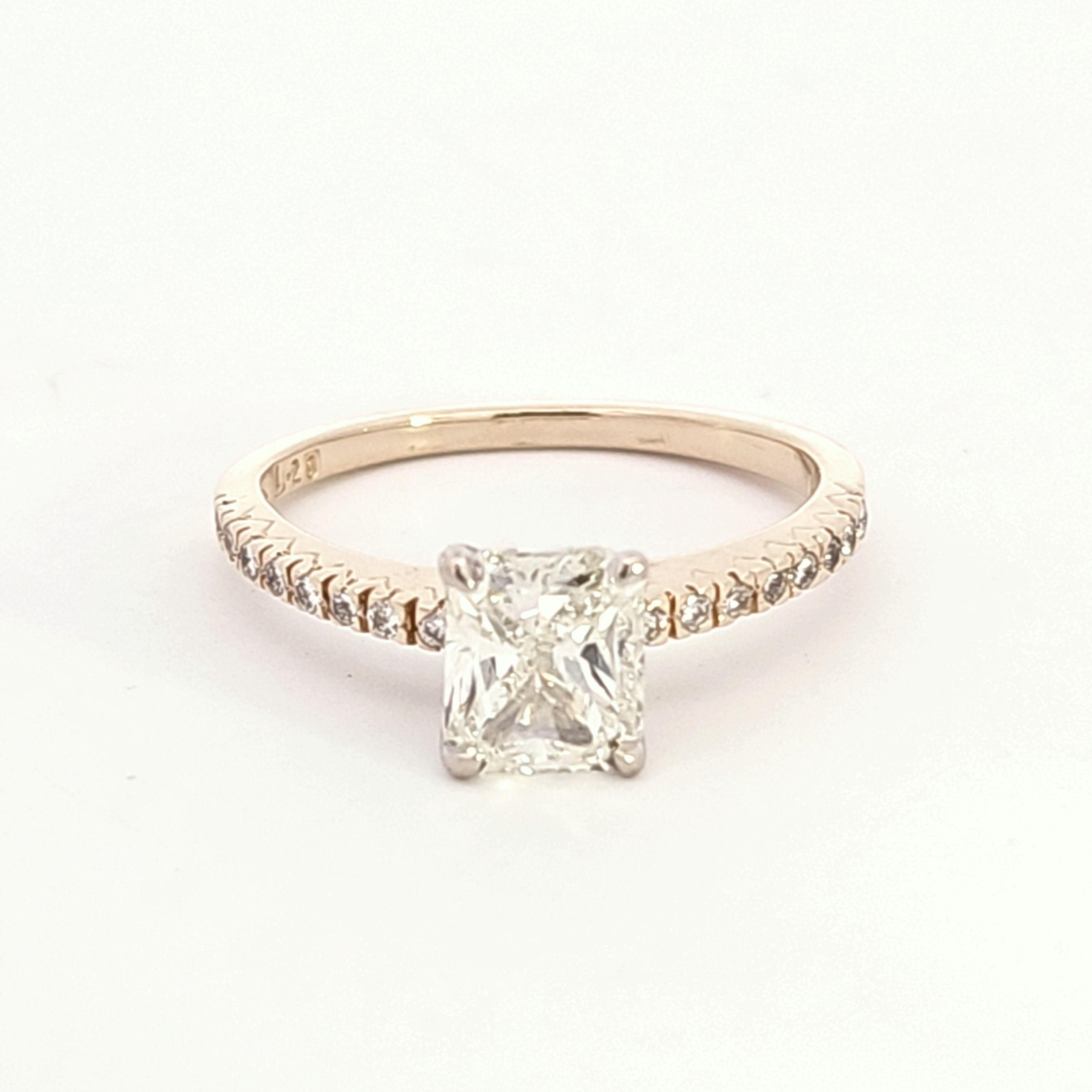 Pave Shoulder Radiant Cut Engagement Ring | 1.47ctw | SZ 6.25 |