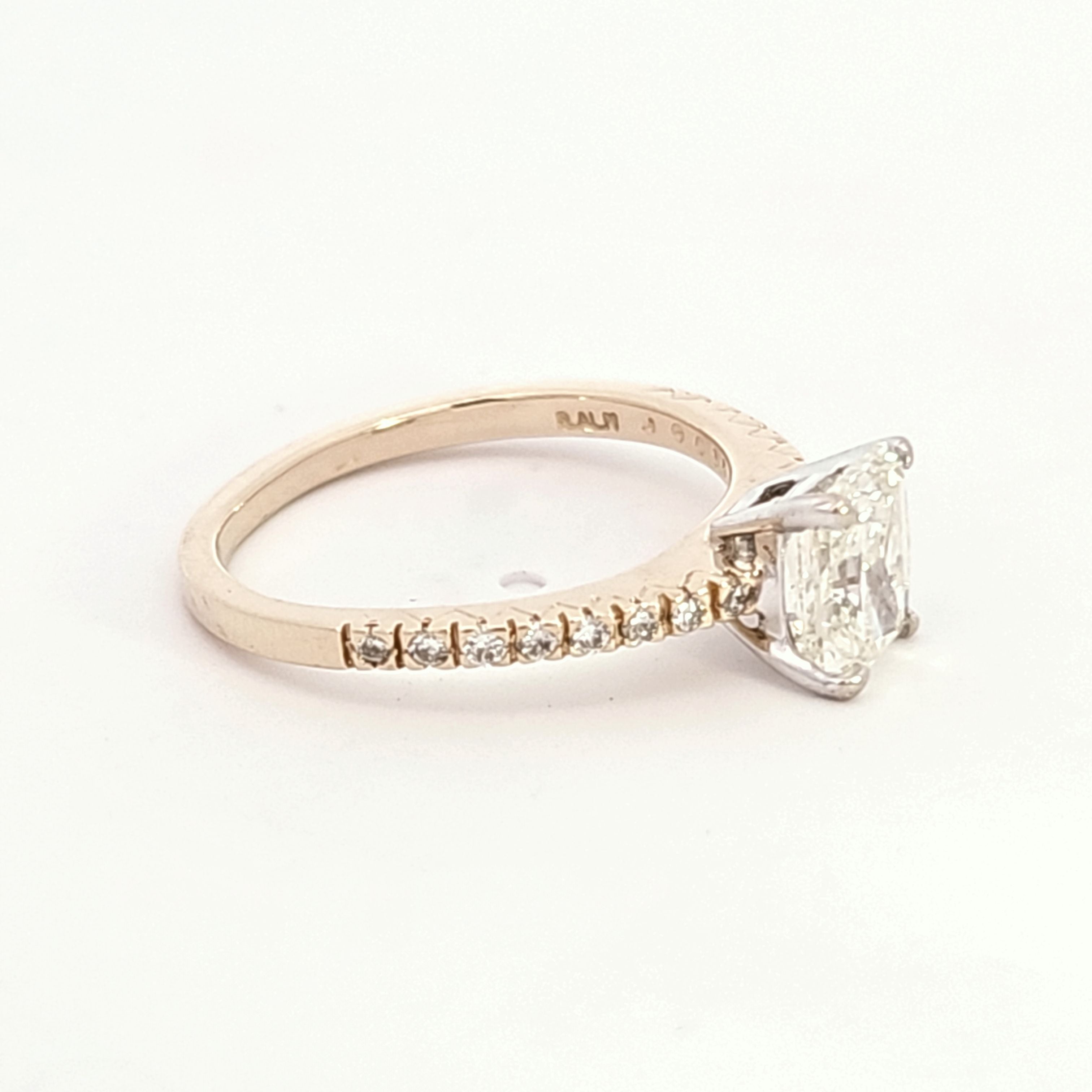 Pave Shoulder Radiant Cut Engagement Ring | 1.47ctw | SZ 6.25 |