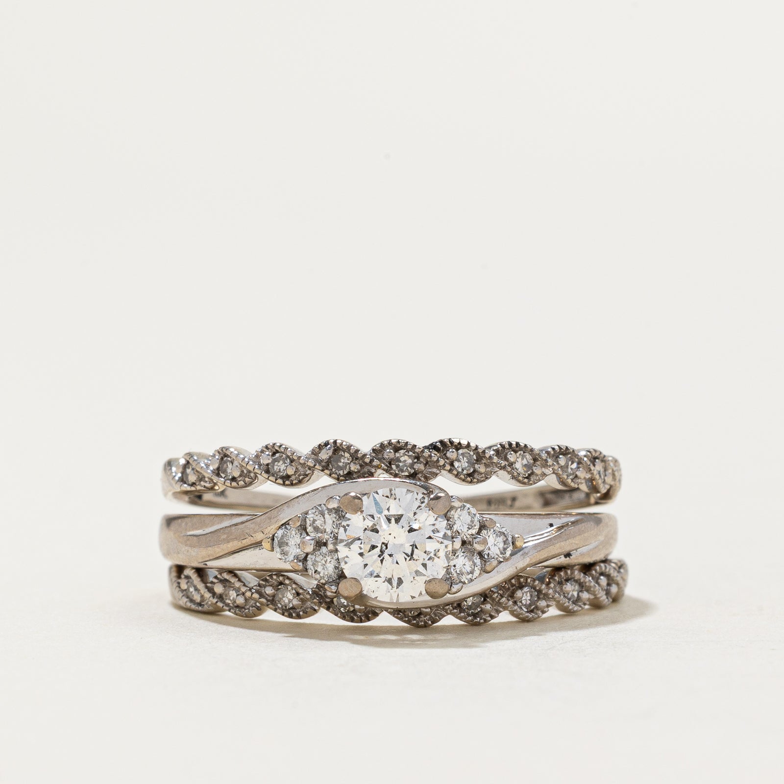 Milgrain Detail Soldered Diamond Engagement Ring | 0.79ct | 9.25
