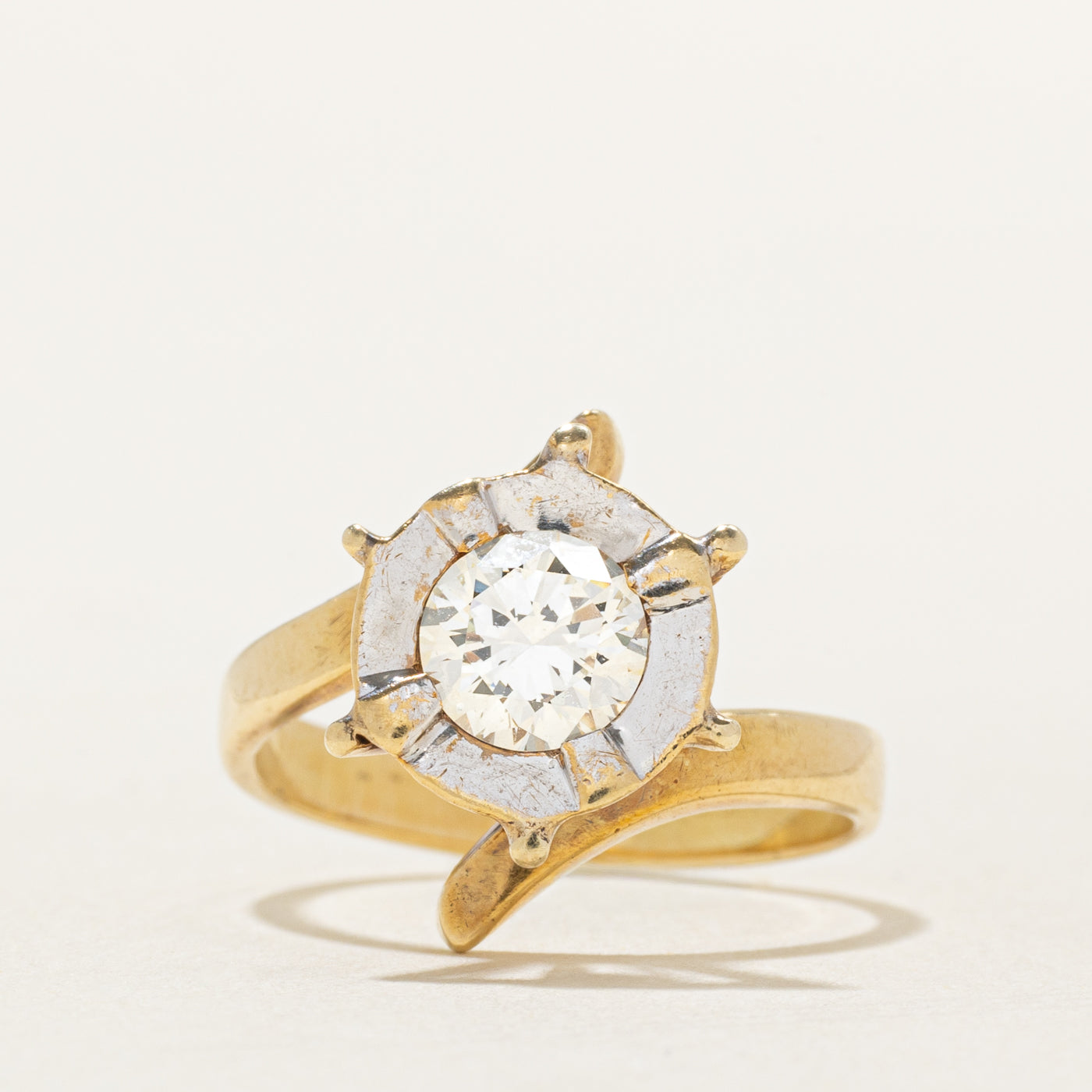 Ship Wheel Diamond Bypass Ring | 0.91ct | SZ 5.75 |