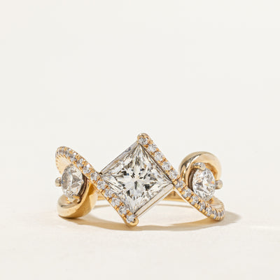 Mixed Cut Diamond Bypass Engagement Ring | 2.66ctw | SZ 6 |