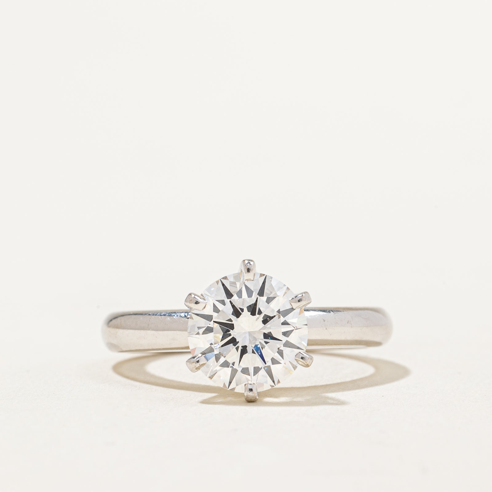 GIA Diamond Six Prong Solitaire Engagement Ring  | 2.03ct VVS1 G Ex | SZ 5.5 |