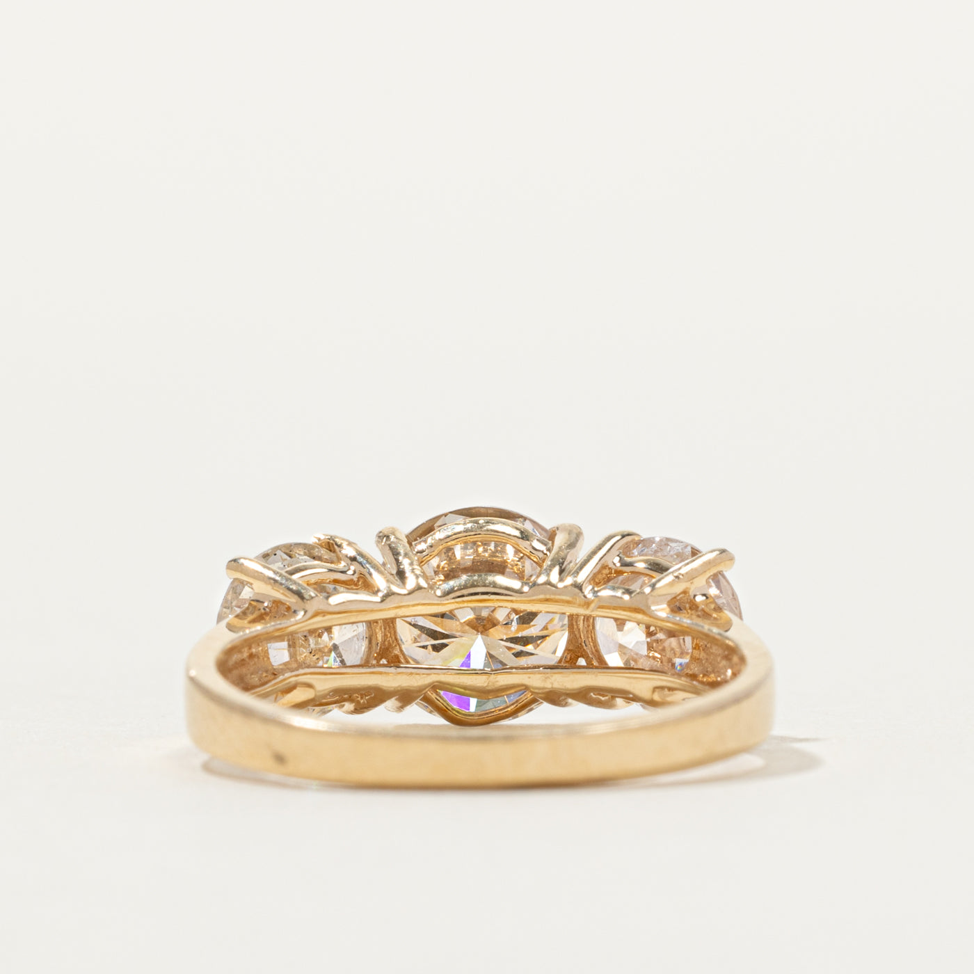 14k Three Stone Diamond Ring | 2.95ctw I1/I2 J/K | SZ 5.75