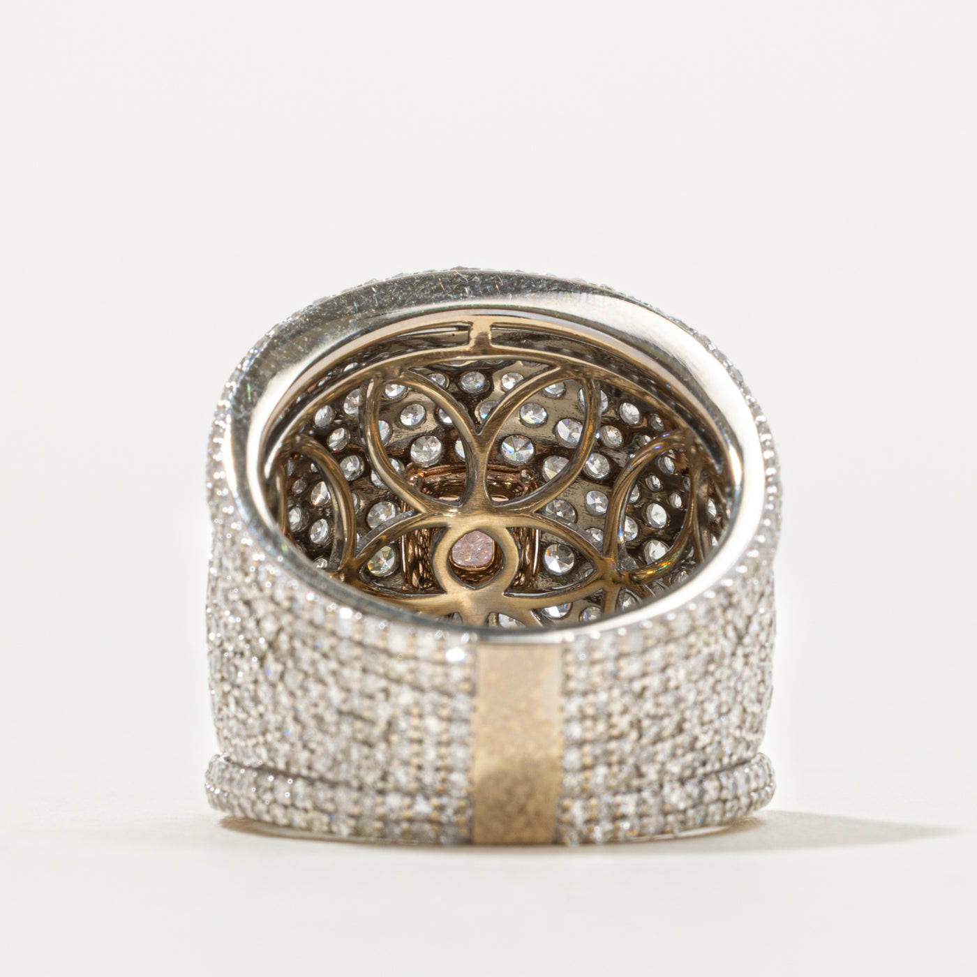 GIA Fancy Brownish Pink Diamond Pavé Accented Chunky Band | 1.0ct I2/I3, 6.50ctw | SZ 7.0