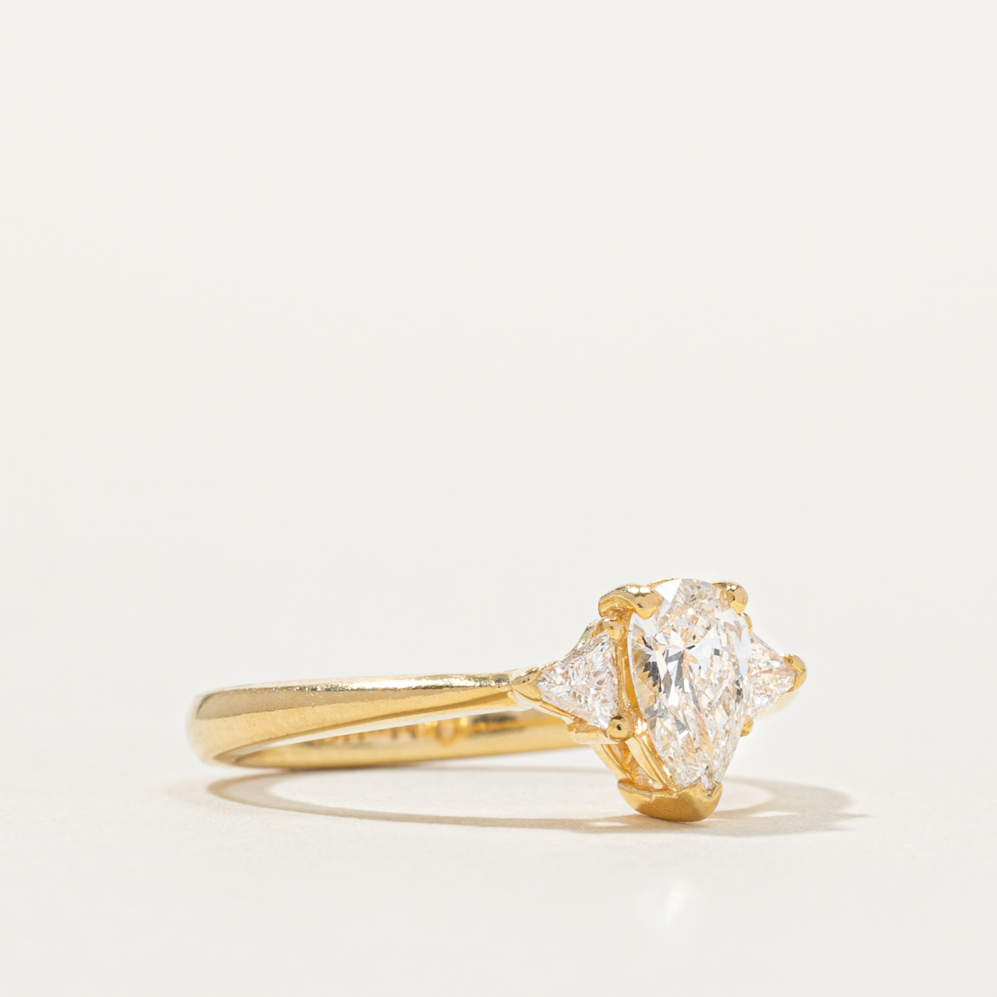 GIA Pear Cut Diamond Accented Engagement Ring | GIA 0.50ct SI1 F, 0.22ctw | SZ 4.5