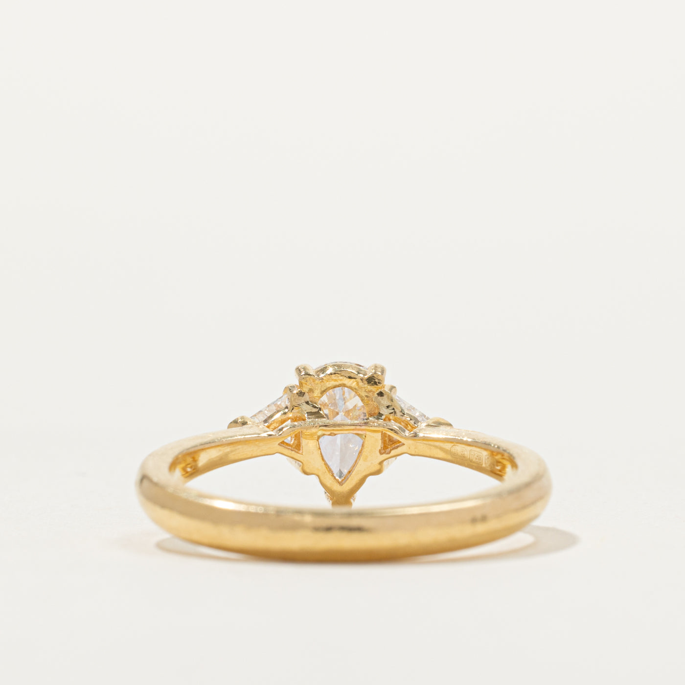 GIA Pear Cut Diamond Accented Engagement Ring | GIA 0.50ct SI1 F, 0.22ctw | SZ 4.5