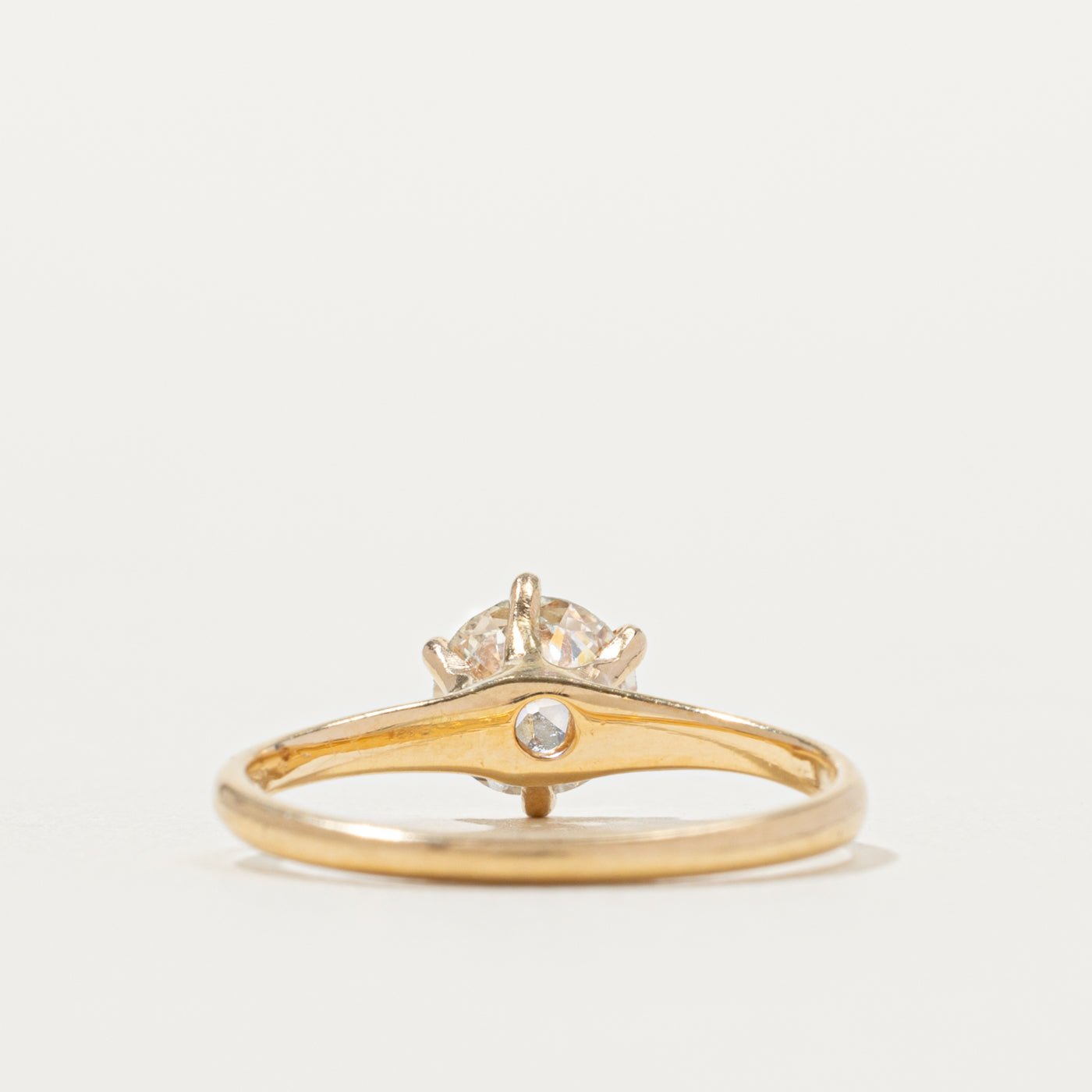 18k Old European Cut Solitaire Diamond Ring | 0.80ct SI1/SI2 I/J | SZ 5.5