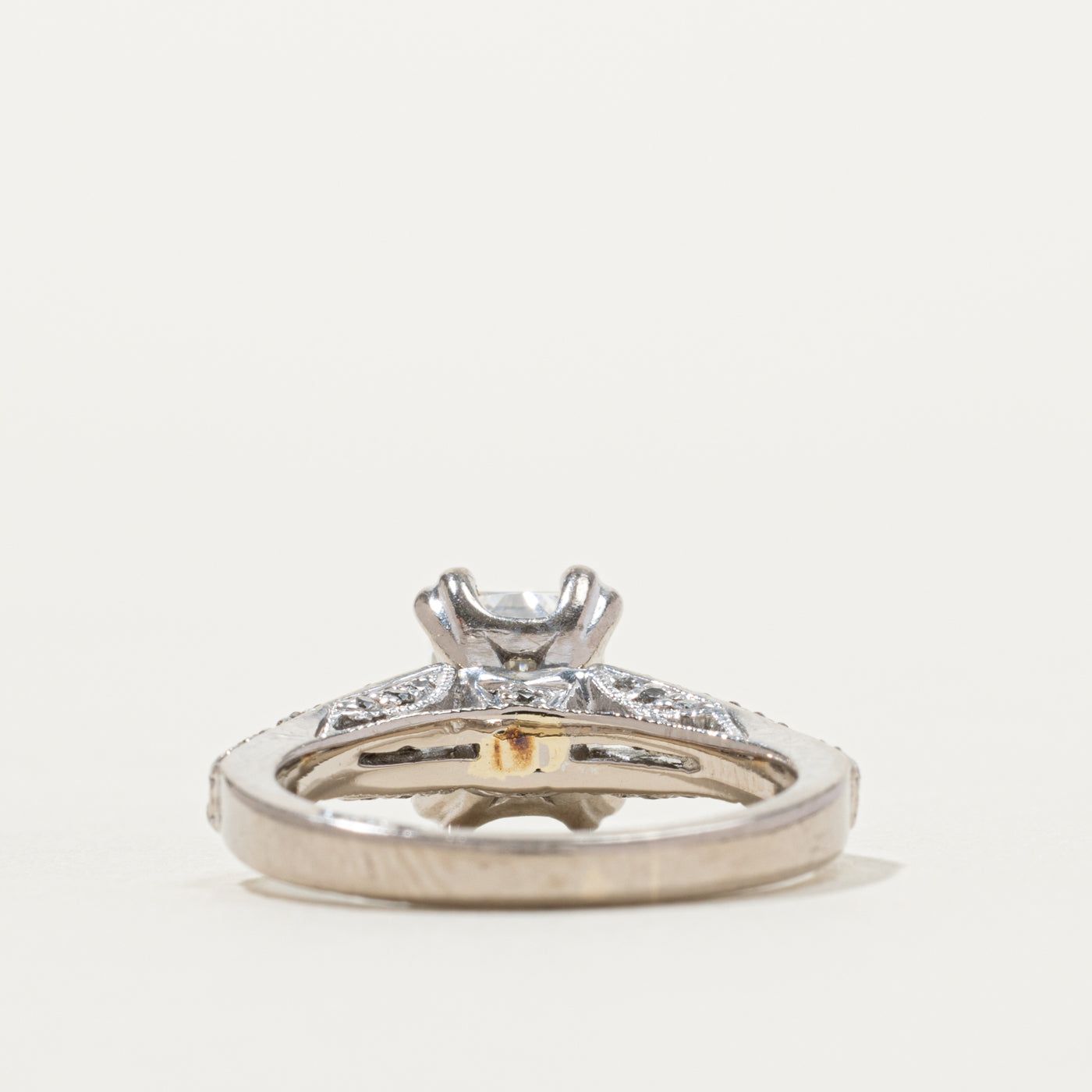 'Tacori' 18k Radiant Cut Diamond Accented Ring | 1.50ct VVS1/VVS2 H/I, 0.30ctw | SZ 4.75