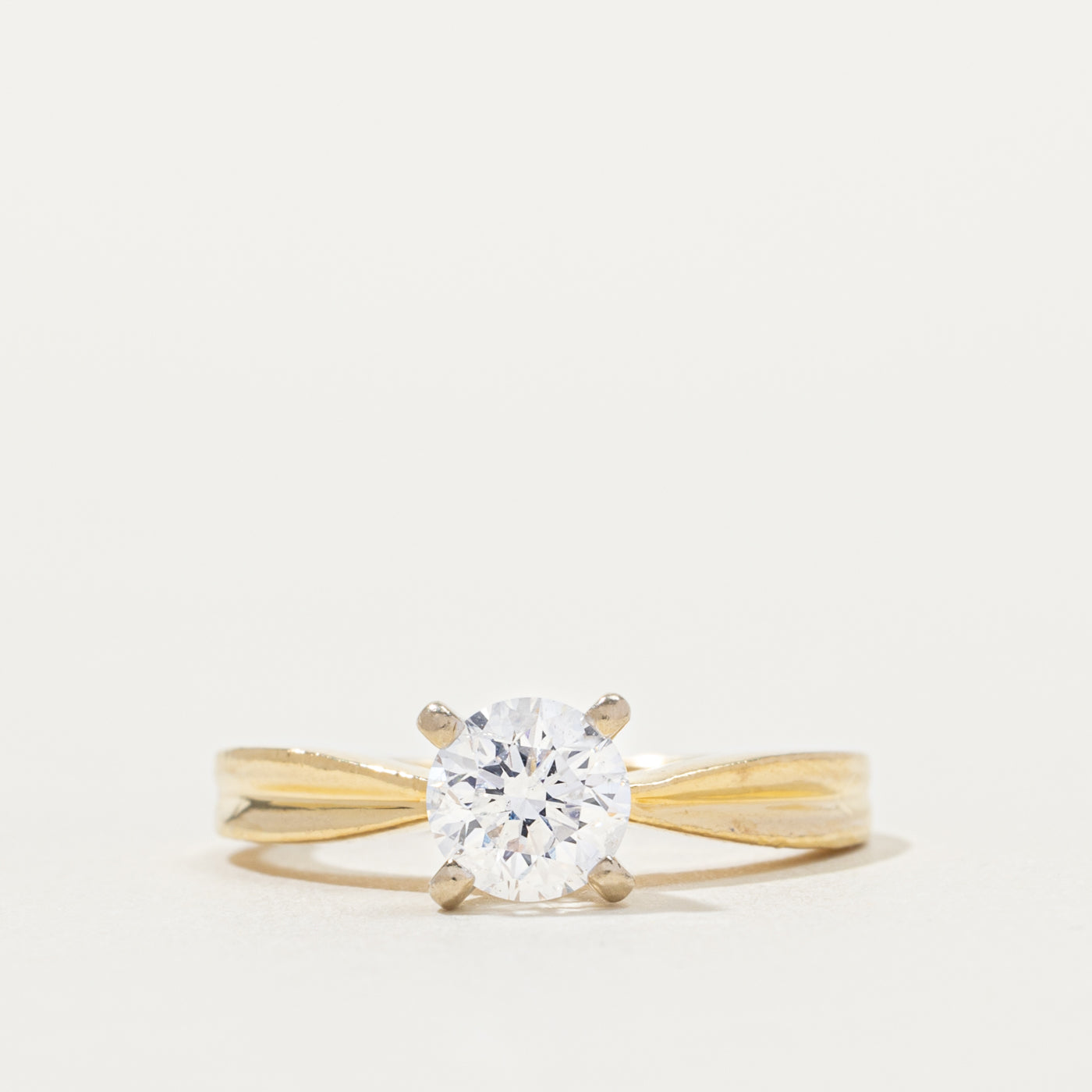 18k Solitaire Round Brilliant Cut Diamond Ring | 0.59ct I1/I2 G/H | SZ 4.0