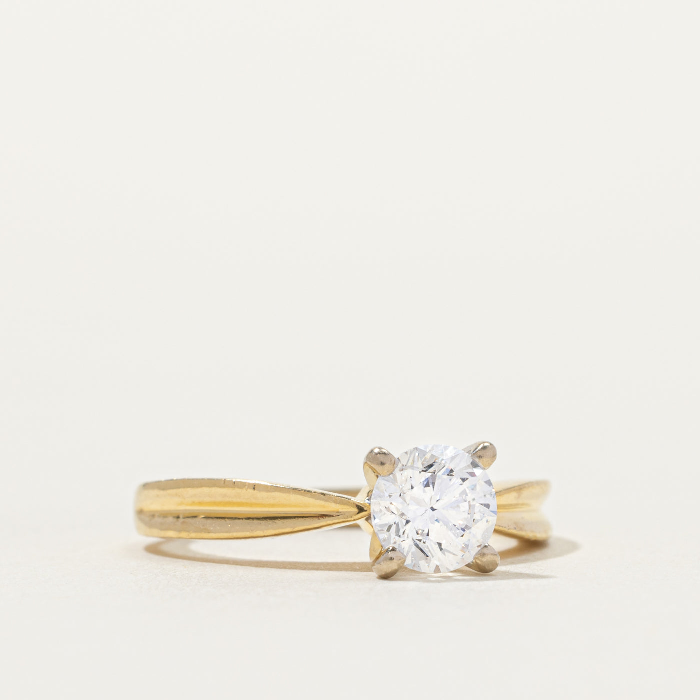 18k Solitaire Round Brilliant Cut Diamond Ring | 0.59ct I1/I2 G/H | SZ 4.0