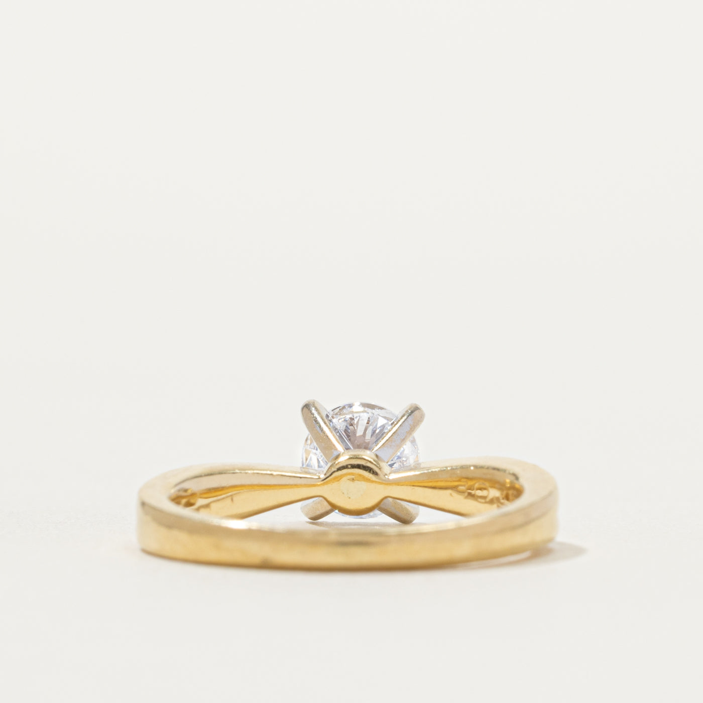 18k Solitaire Round Brilliant Cut Diamond Ring | 0.59ct I1/I2 G/H | SZ 4.0
