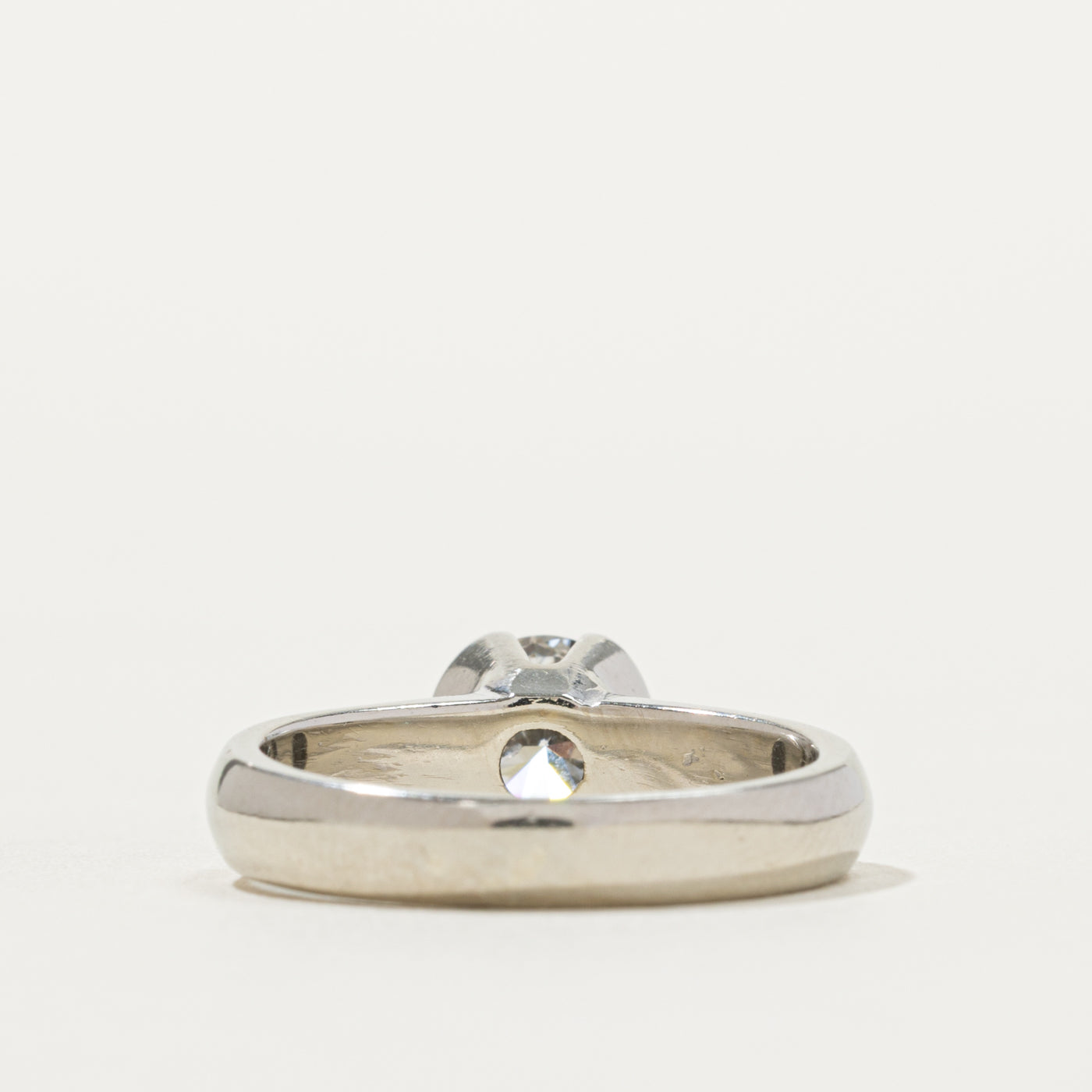 14k Semi Bezel Solitaire Diamond Ring | 0.97ct I1 G/H | SZ 6.0
