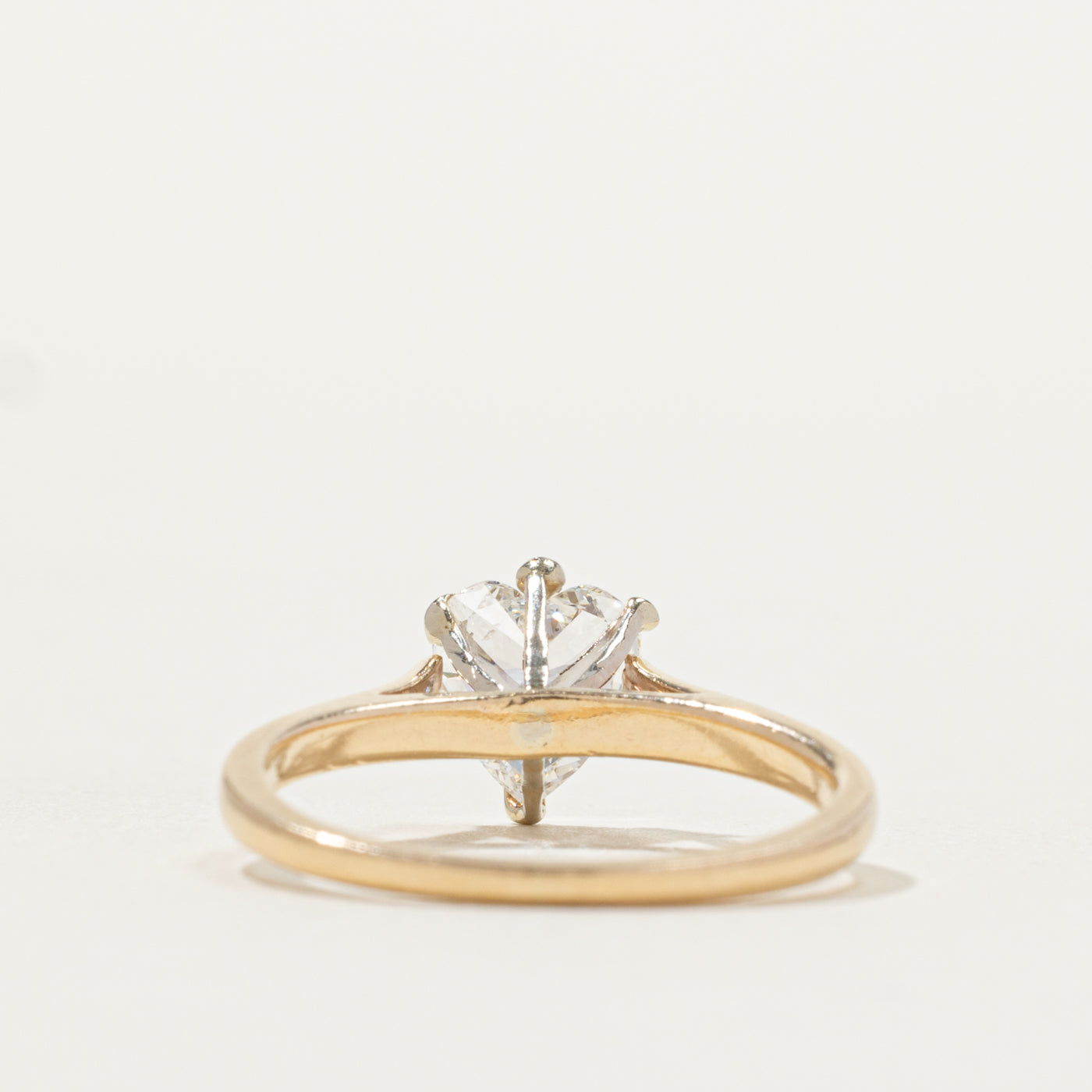 14k Solitaire Heart Cut Diamond Ring | 0.72ct SI1/SI2 I/J | SZ 4.75