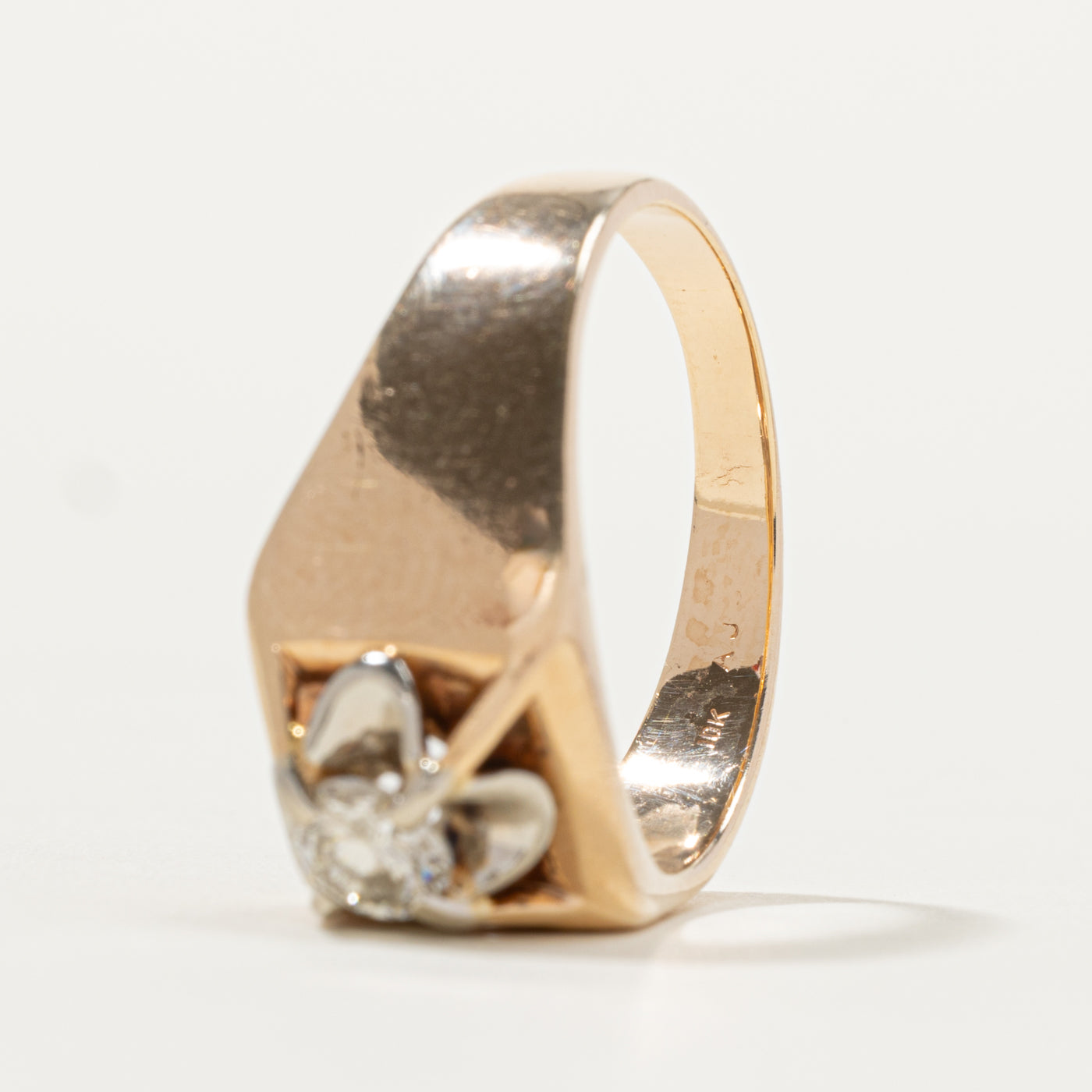 10k Belcher Set Diamond Chunky Ring | 0.61ct I2 K/L | SZ 12.25