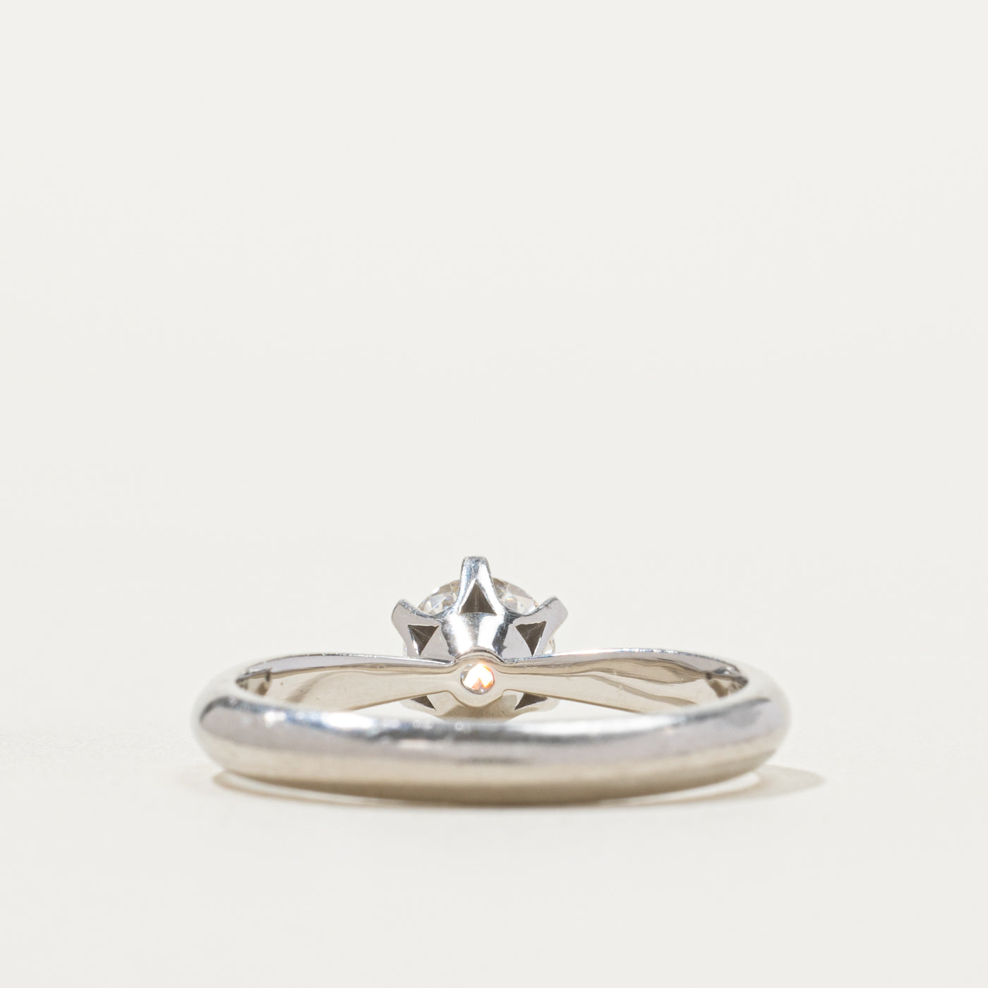 Platinum Six Prong Round Brilliant Cut Diamond Ring | 0.57ct VS1/VS2 I | SZ 6.0