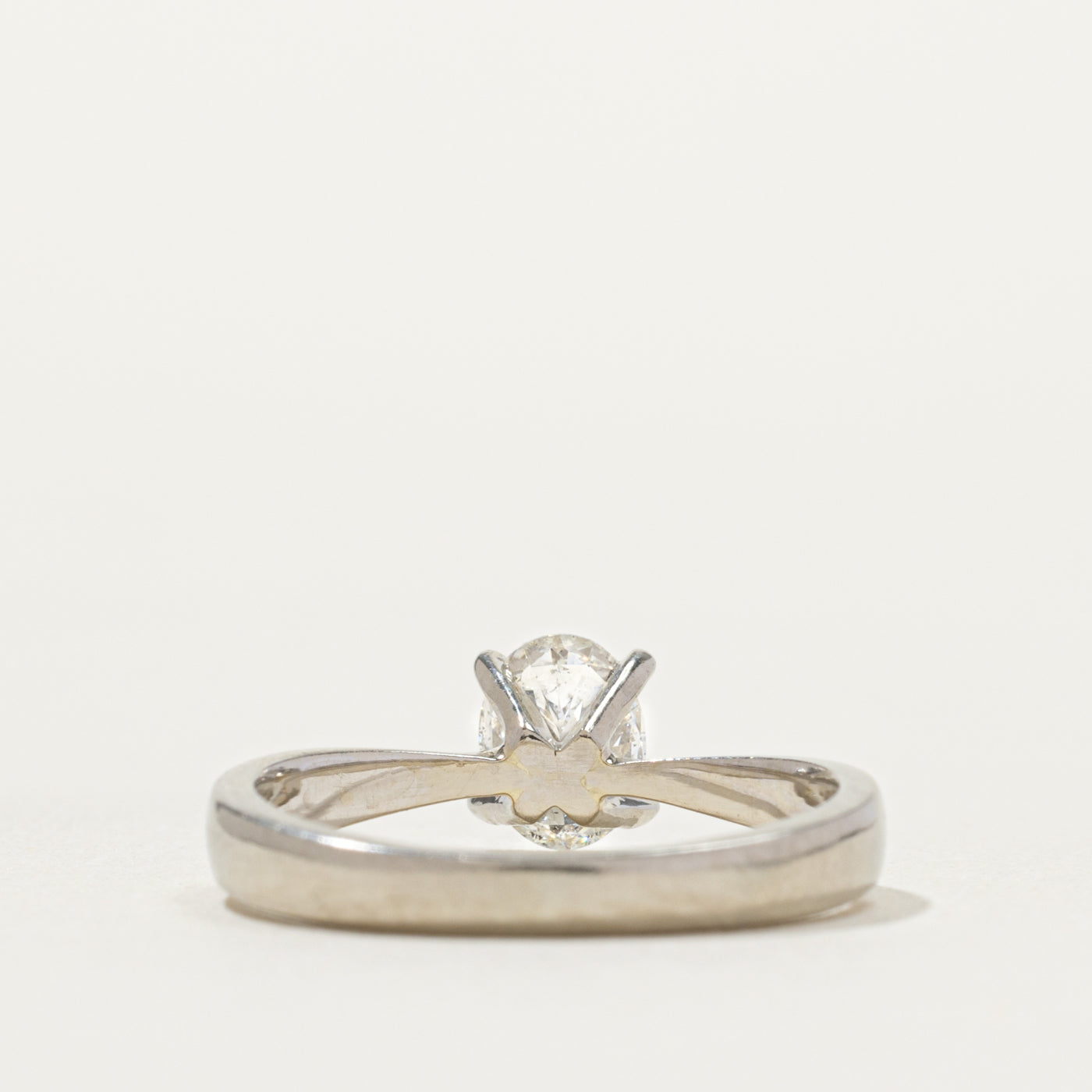 Bague en or blanc 14 carats (801-753) avec diamant | Taille 4,75