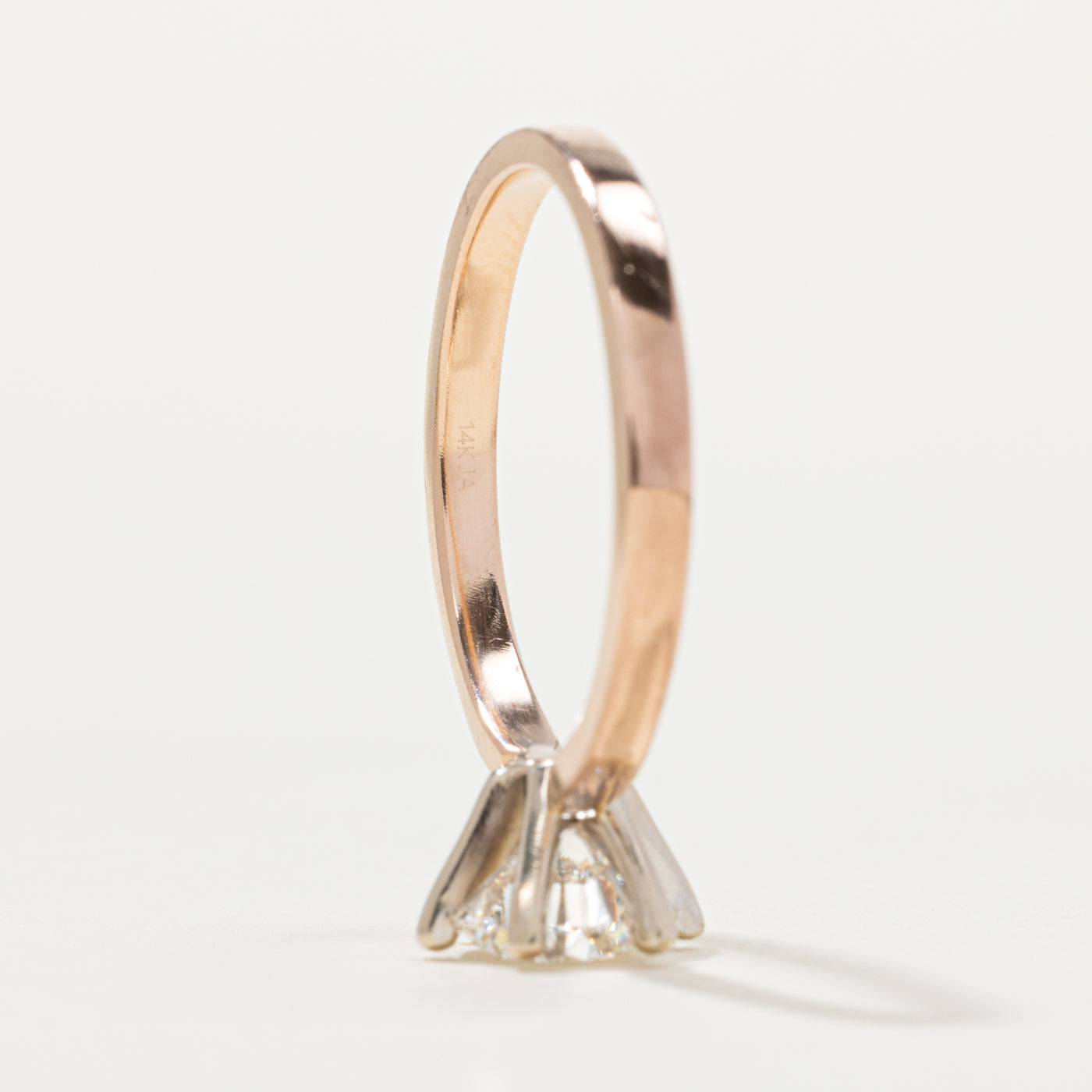 14k Rose Gold Six Prong Round Brilliant Cut Diamond Ring | 1.15ct VVS2 G | SZ 7.0