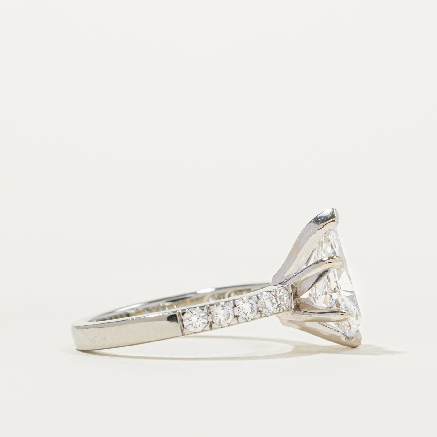 14k Pear Cut Diamond Accented Ring | 1.80ct I1 G, 0.30ctw | SZ 6.0